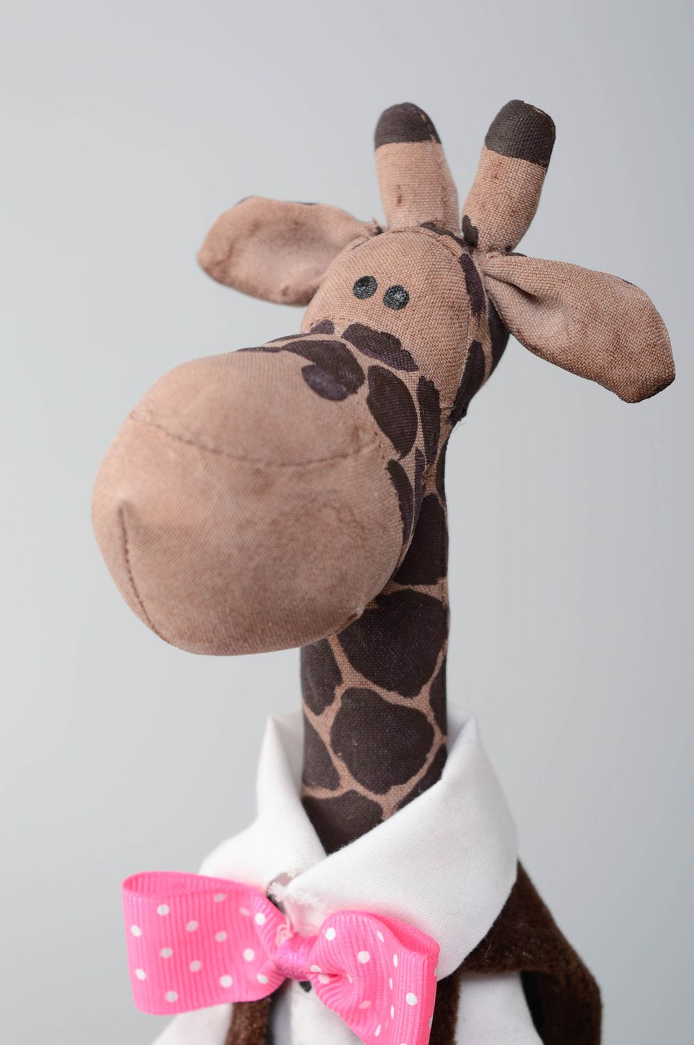 Мягкая игрушка ручной работы текстильная жираф  фото 2