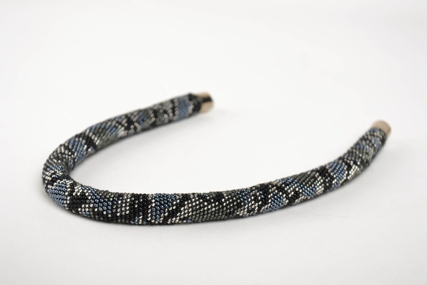 Handmade beaded cord necklace elegant necklace handmade accessories bead jewelry photo 4
