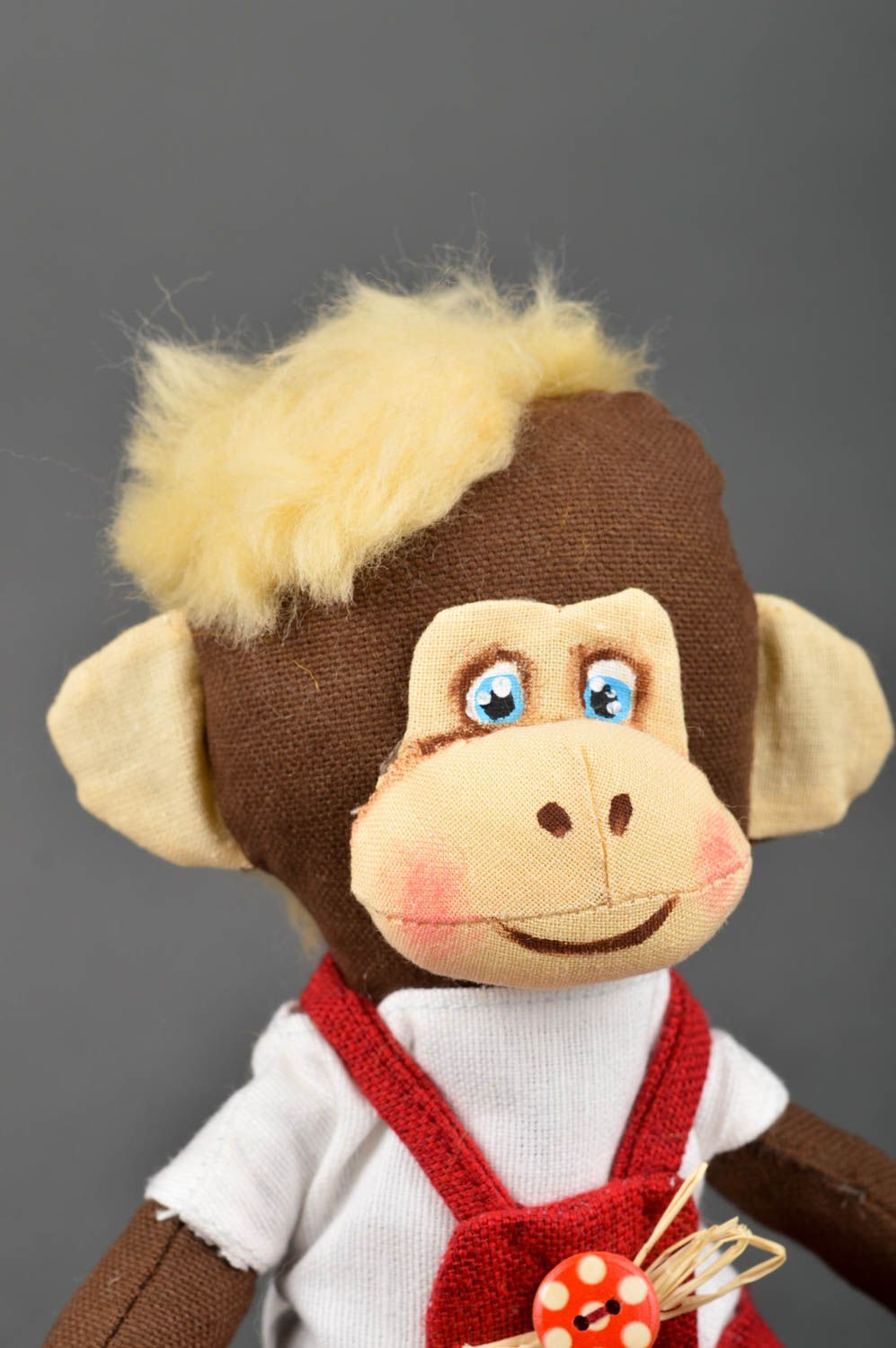 Игрушка обезьянка ручной работы детская игрушка интерьерная мягкая игрушка  фото 4