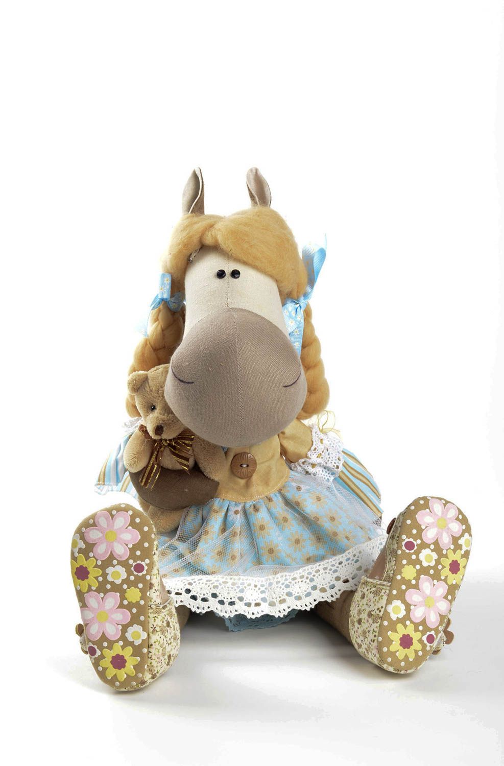 Pferd Kuscheltier handmade Designer Geschenk Kinder Spielzeug Kuschel Tier schön foto 3