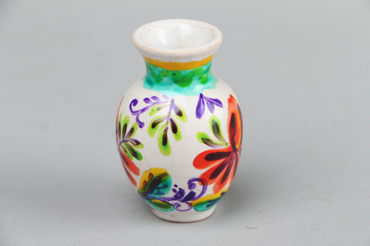 2 inches little ceramic colorful vase for shelf décor 0,09 lb photo 2