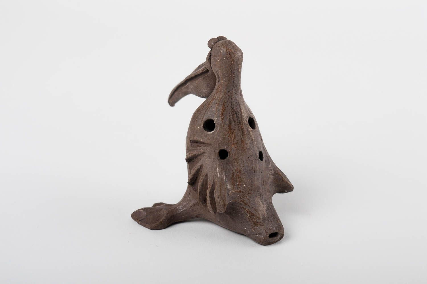 Clay whistle ceramic statuette handmade ethnic musical instruments nursery decor photo 3