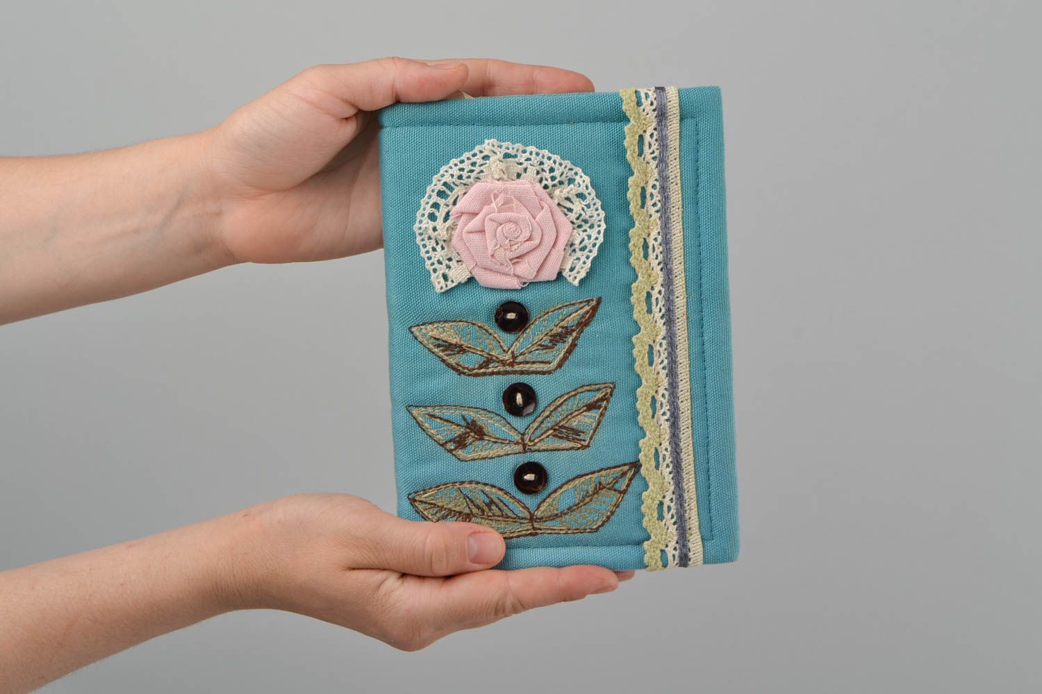 Handmade scrapbooking note pad with fabric cover handmade beautiful notebook photo 2