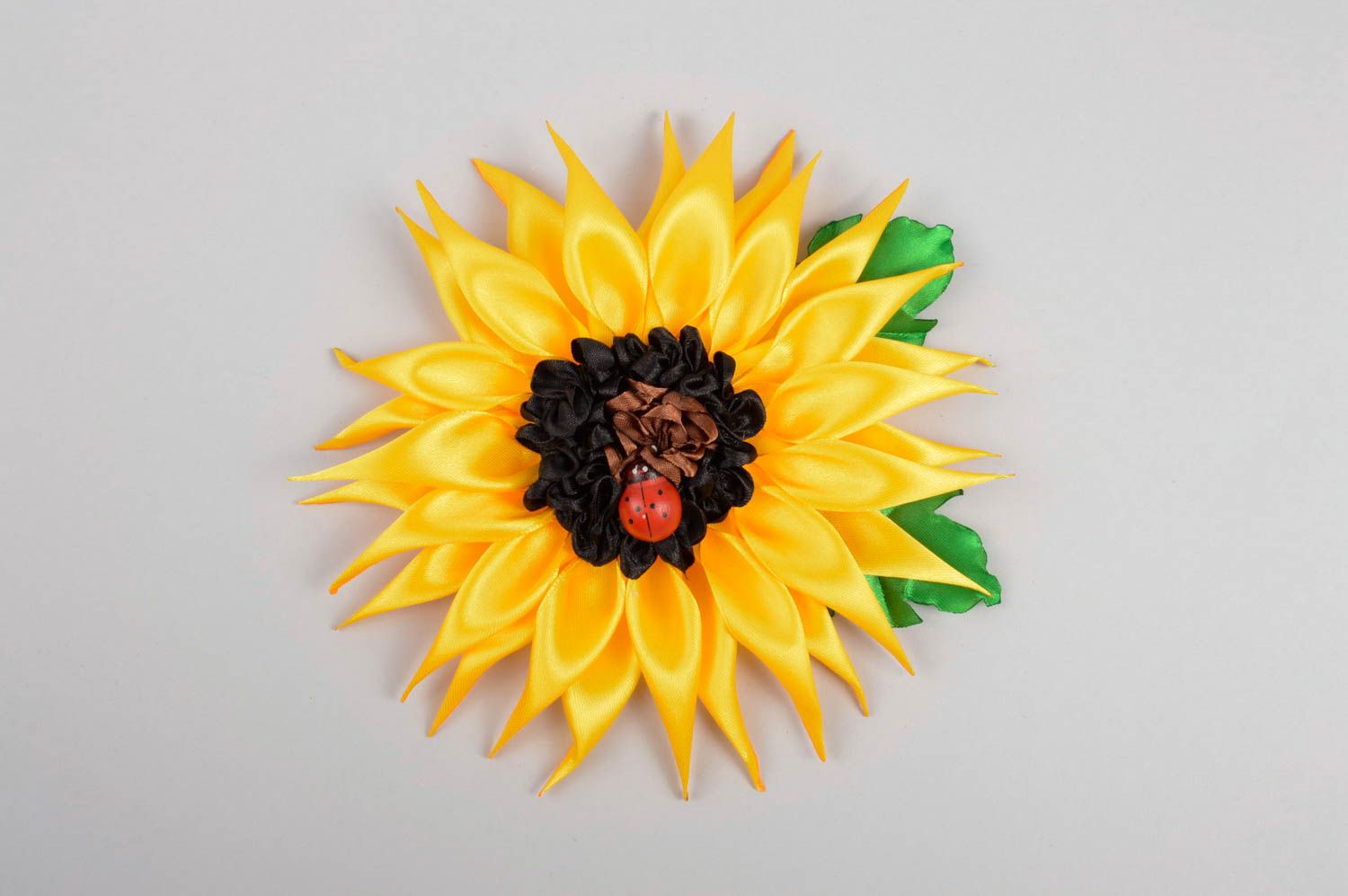 Яркое украшение ручной работы заколка с цветком подсолнуха аксессуар для волос фото 5