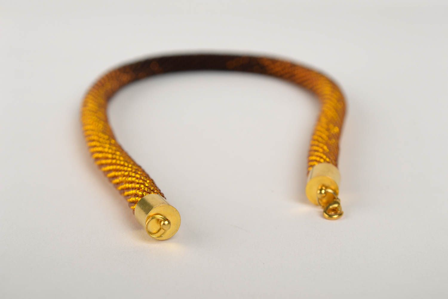 Collier spirale Bijou fait main noir doré perles de rocaille Cadeau femme photo 2