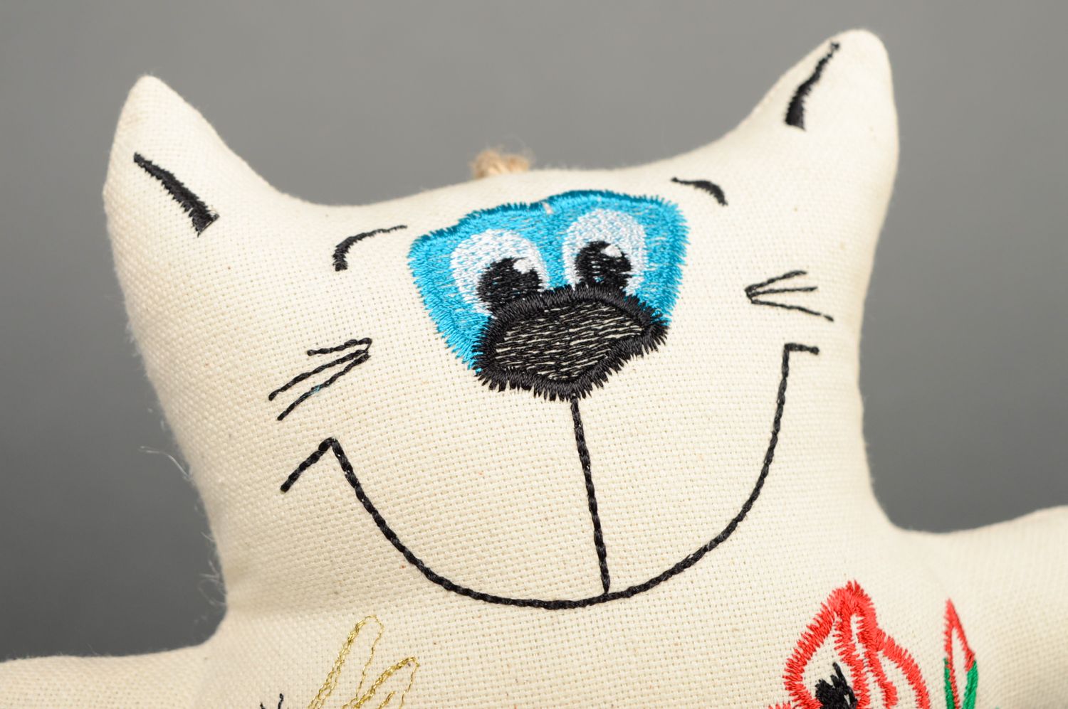 Soft linen toy with eyelet Cat photo 2