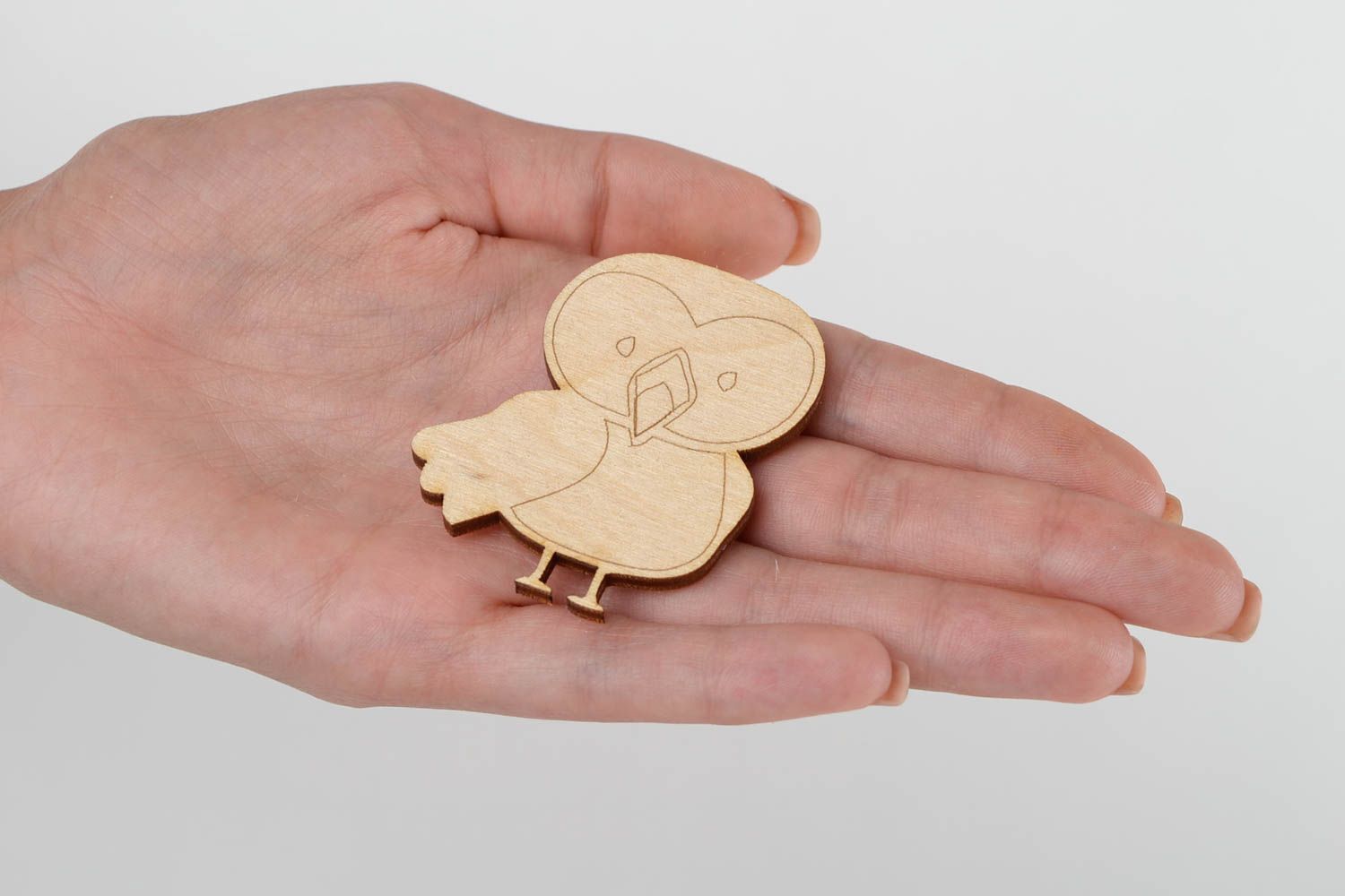 Handmade Figur zum Bemalen klein Holz Rohling Miniatur Figur süßer Vogel  foto 2