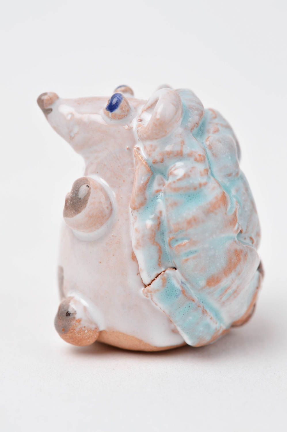 Igel handgeschaffene grell Keramik Deko Figur aus Ton Tier Statue Miniatur Figur foto 8