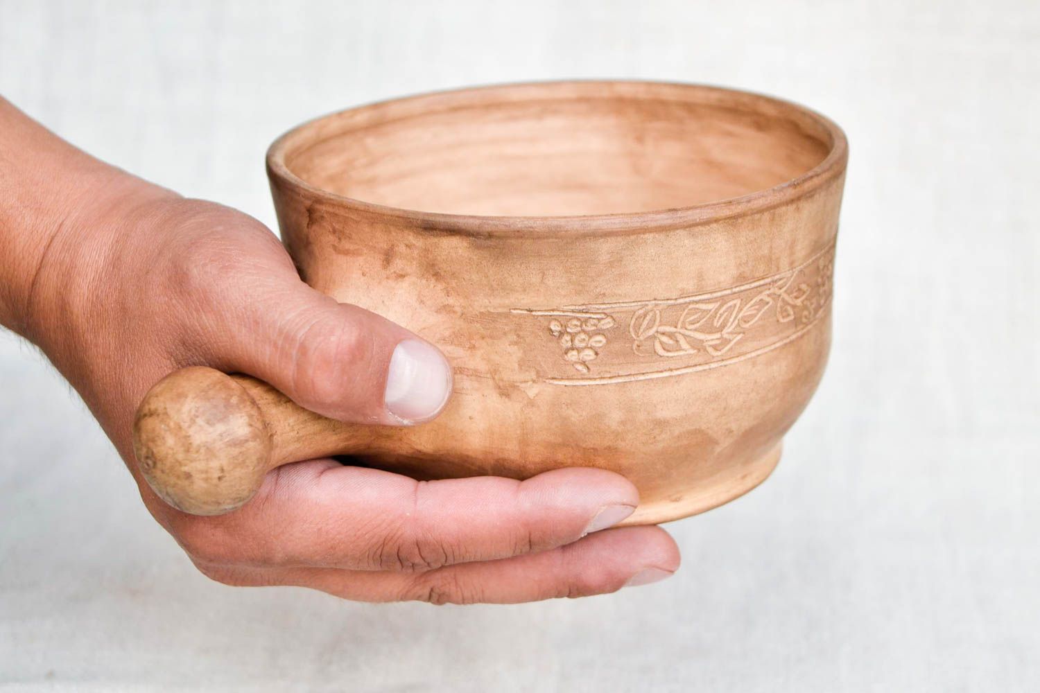 Handmade ceramic bowl stylish soup dish kitchen pottery designer clay bowl photo 2