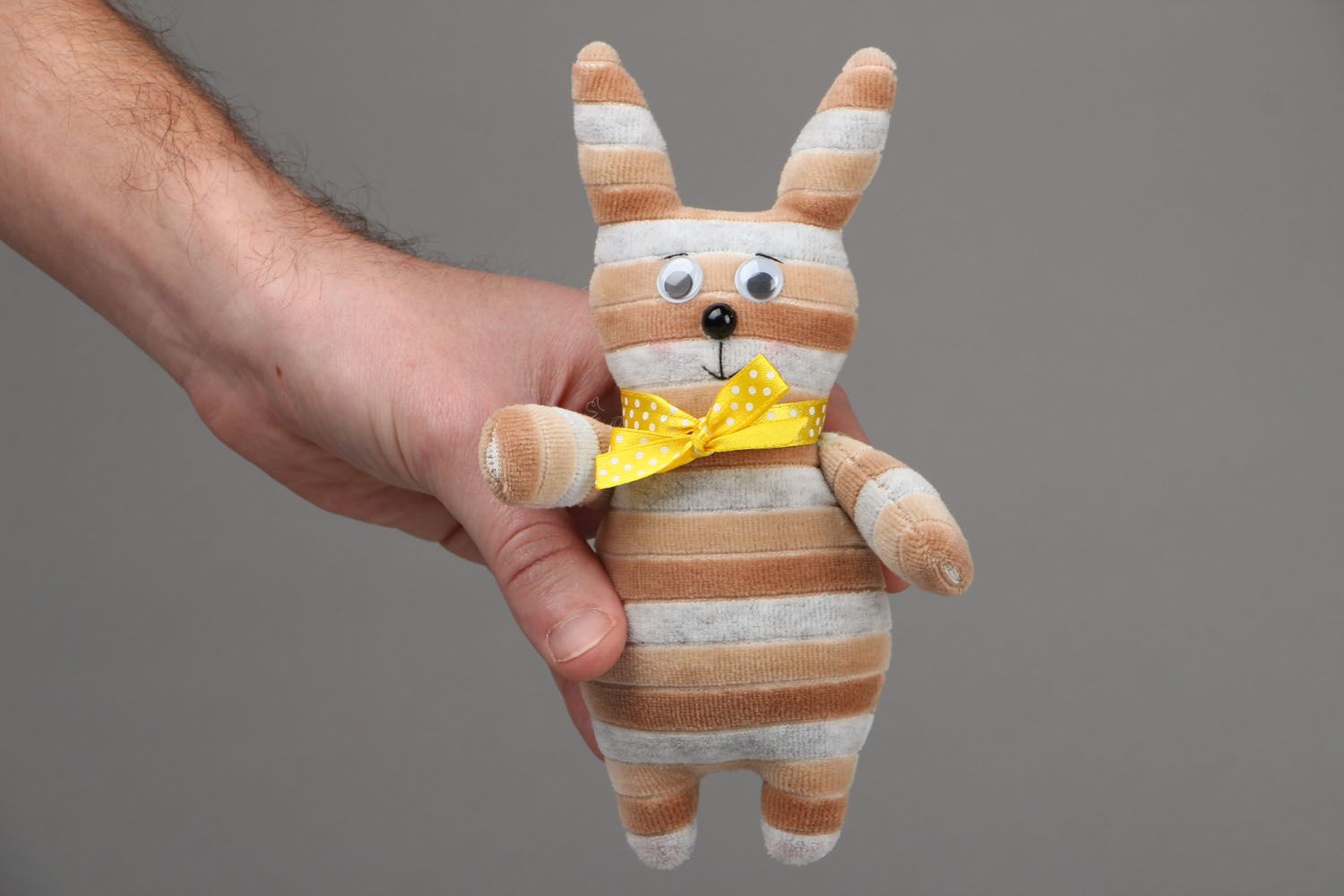 Homemade soft toy Striped Hare photo 4