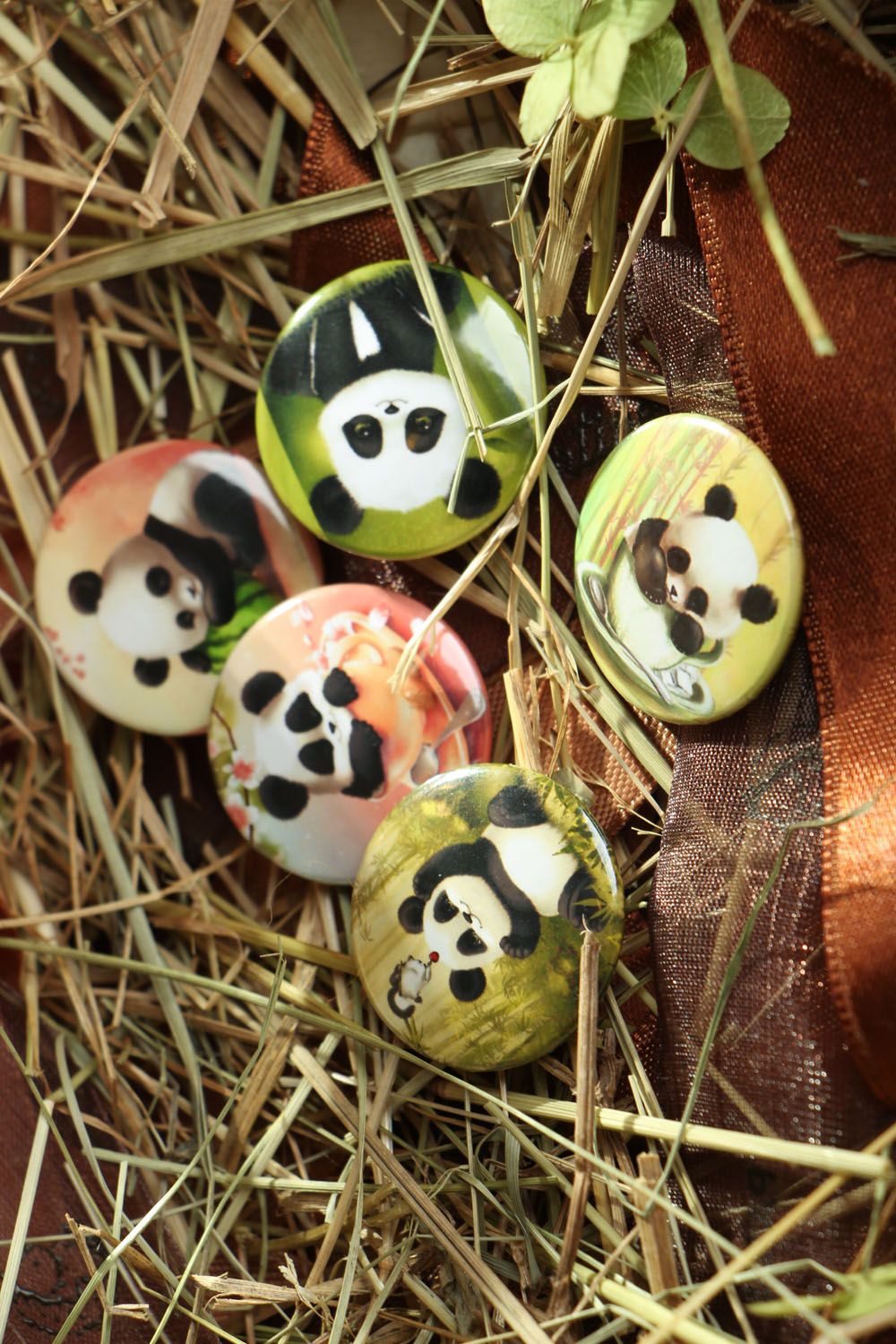Ansteck Buttons aus Metall Panda foto 4