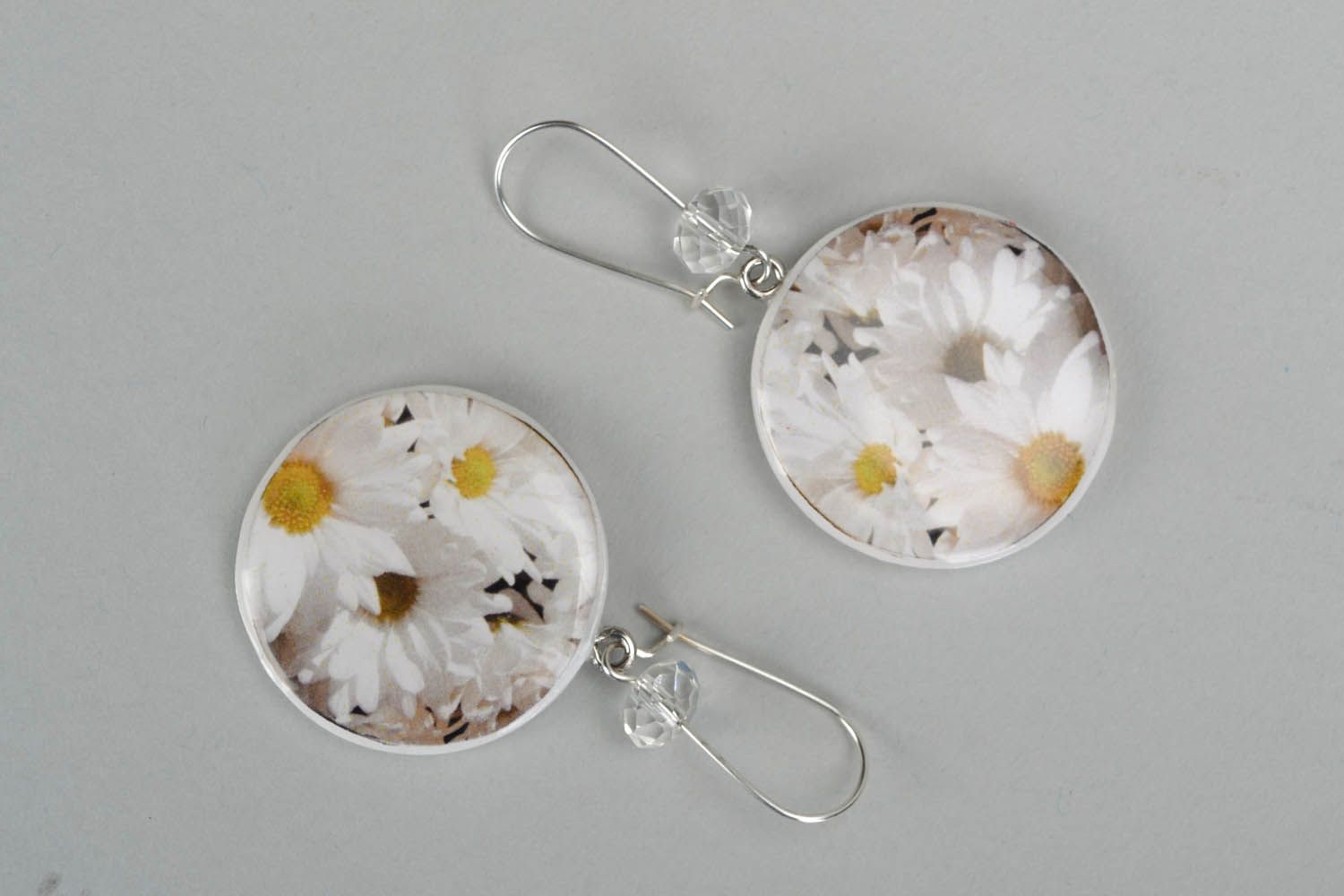 Polymer clay earrings Daisies photo 2
