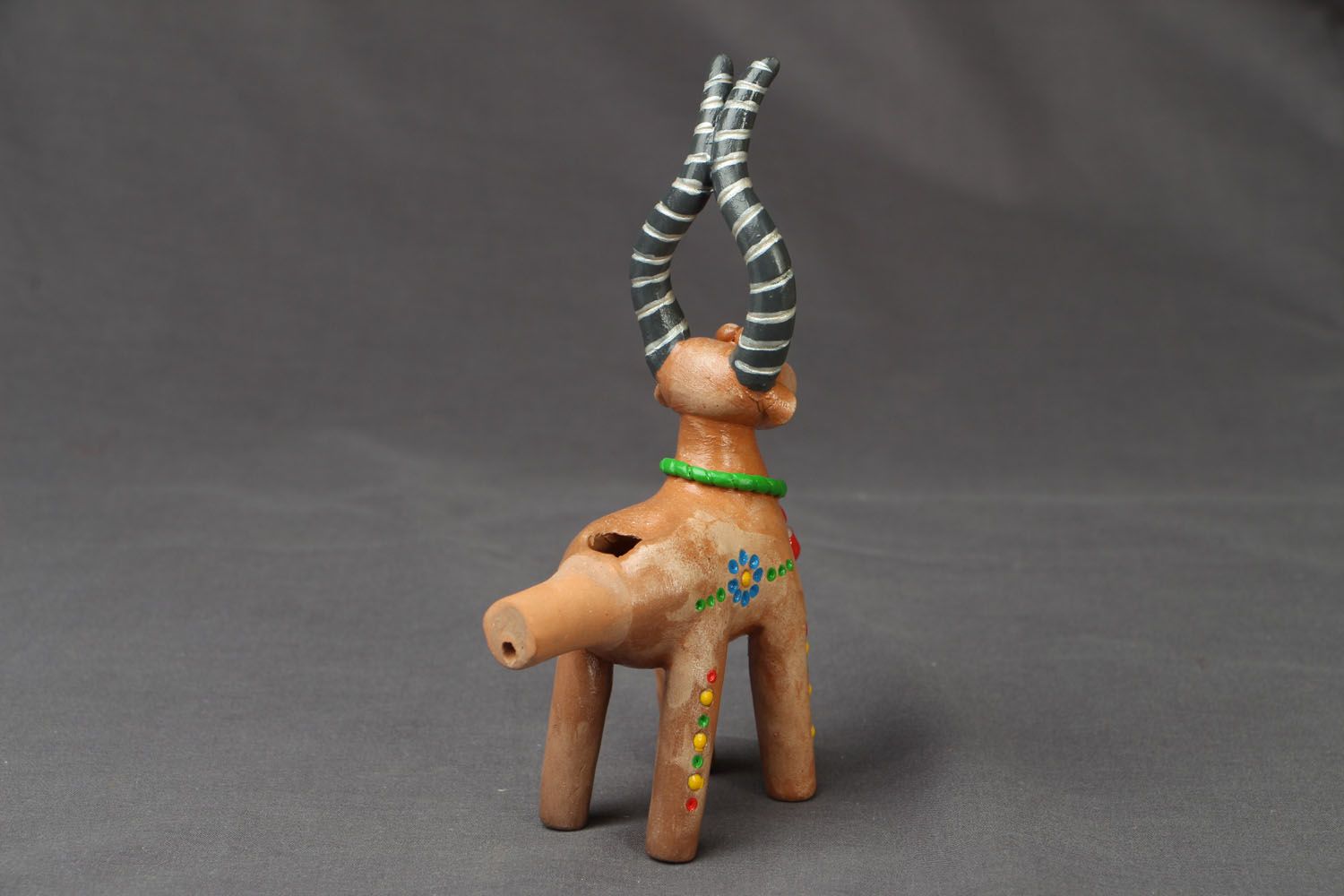 Clay penny whistle Goat photo 3