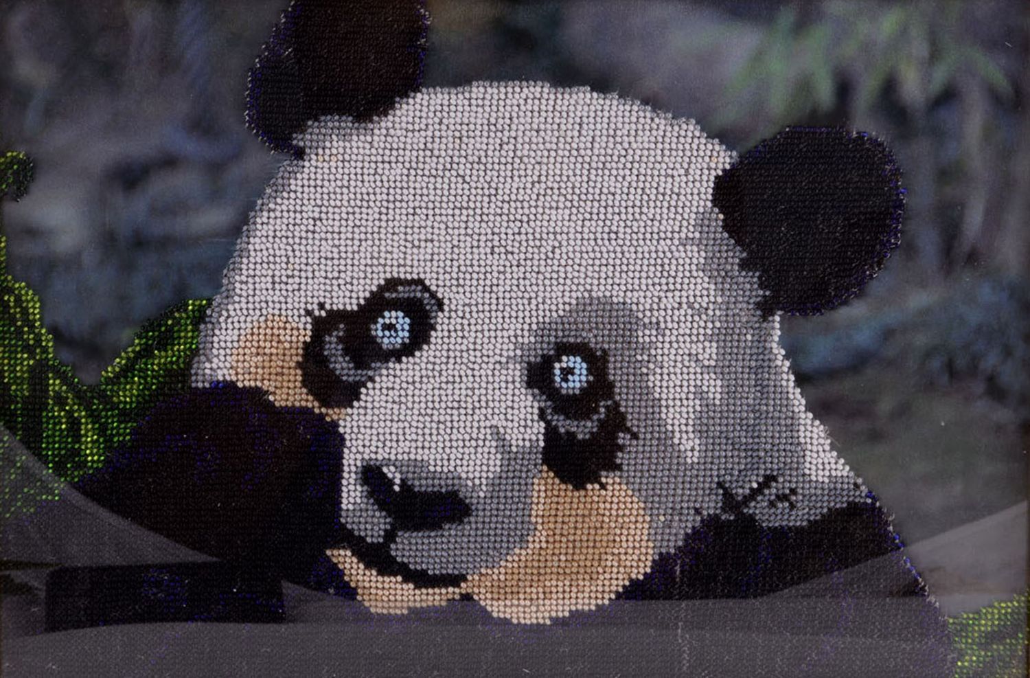 Picture for living room mosaic panda embroidered decoration nice present photo 3
