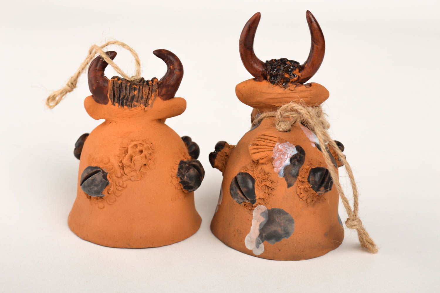 Dos campanas artesanales de cerámica decoración de casa regalo original foto 4