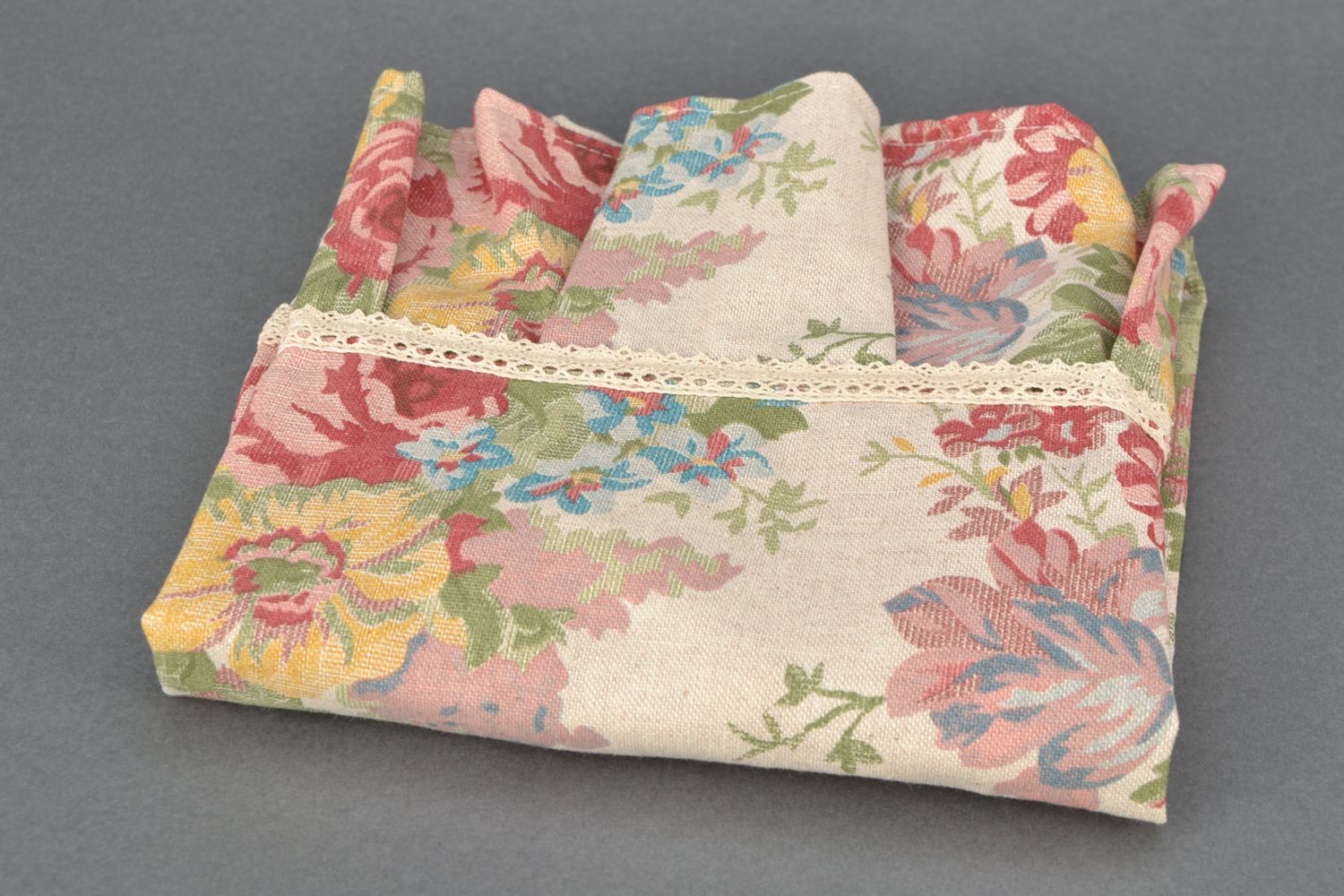 Tablier en coton et polyamide multicolore à motif floral fait main pour femme photo 4