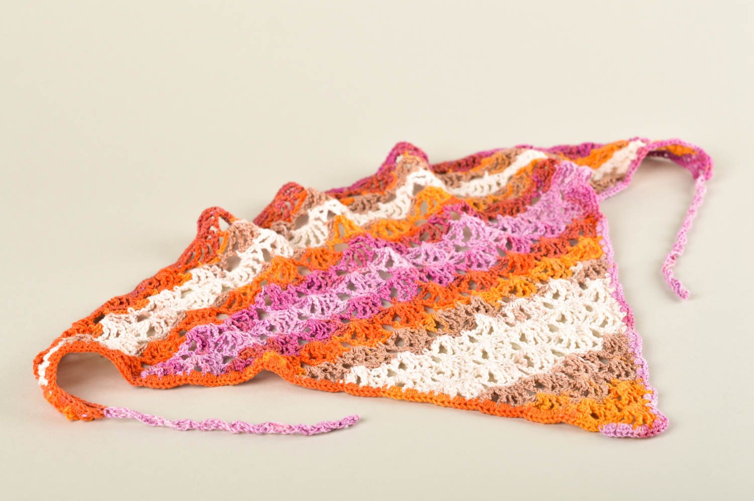 Handmade kerchief warm kerchief crocheted kerchief unusual headdress photo 2