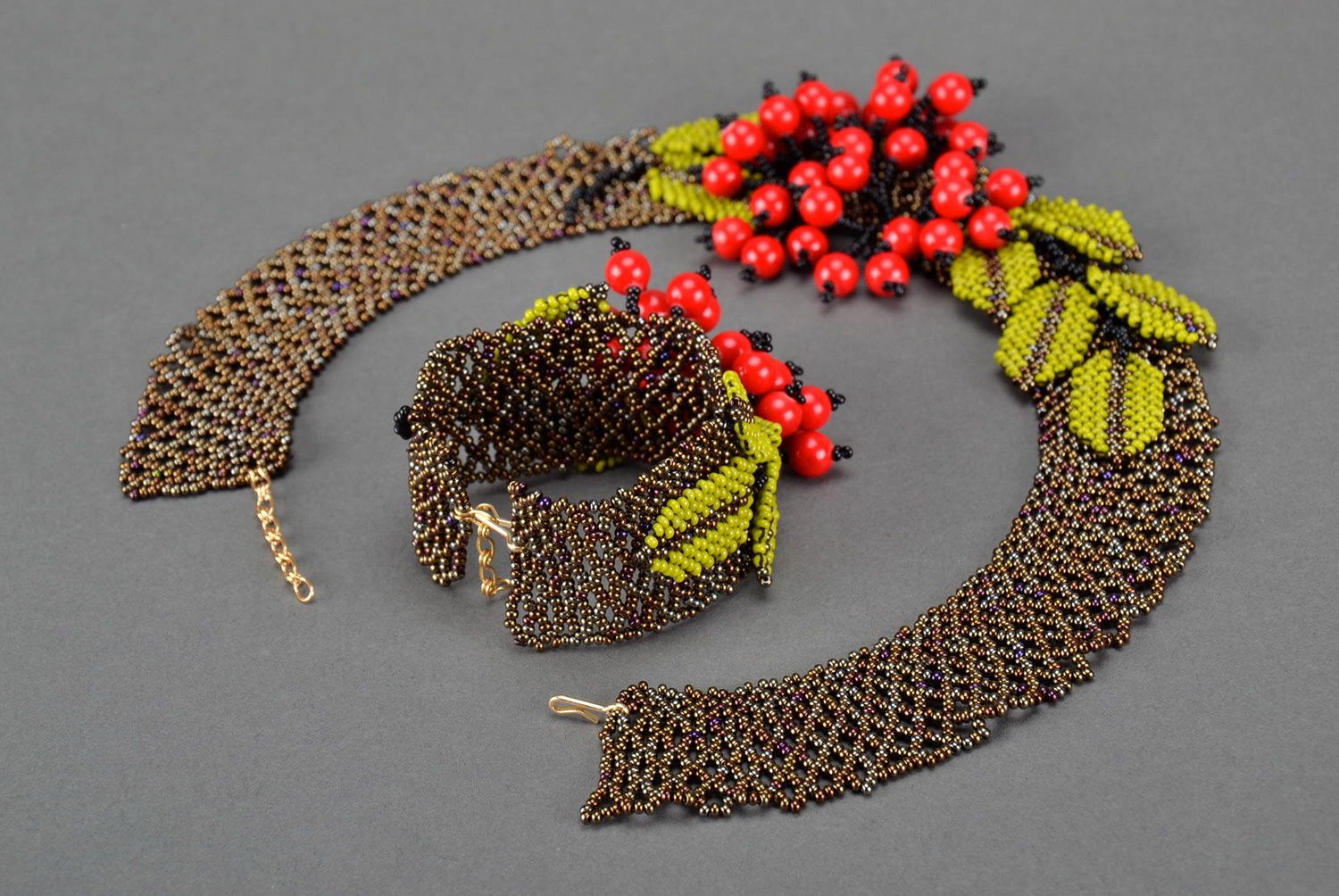 Parure collier bracelet Bijoux faits main ethniques perles rocaille Cadeau femme photo 4
