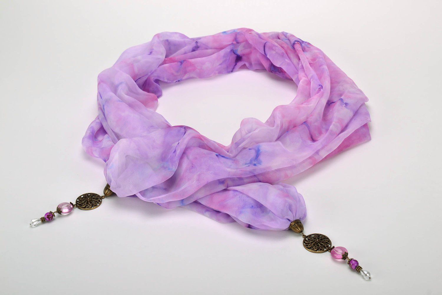 Silk scarf in shibori technique photo 2