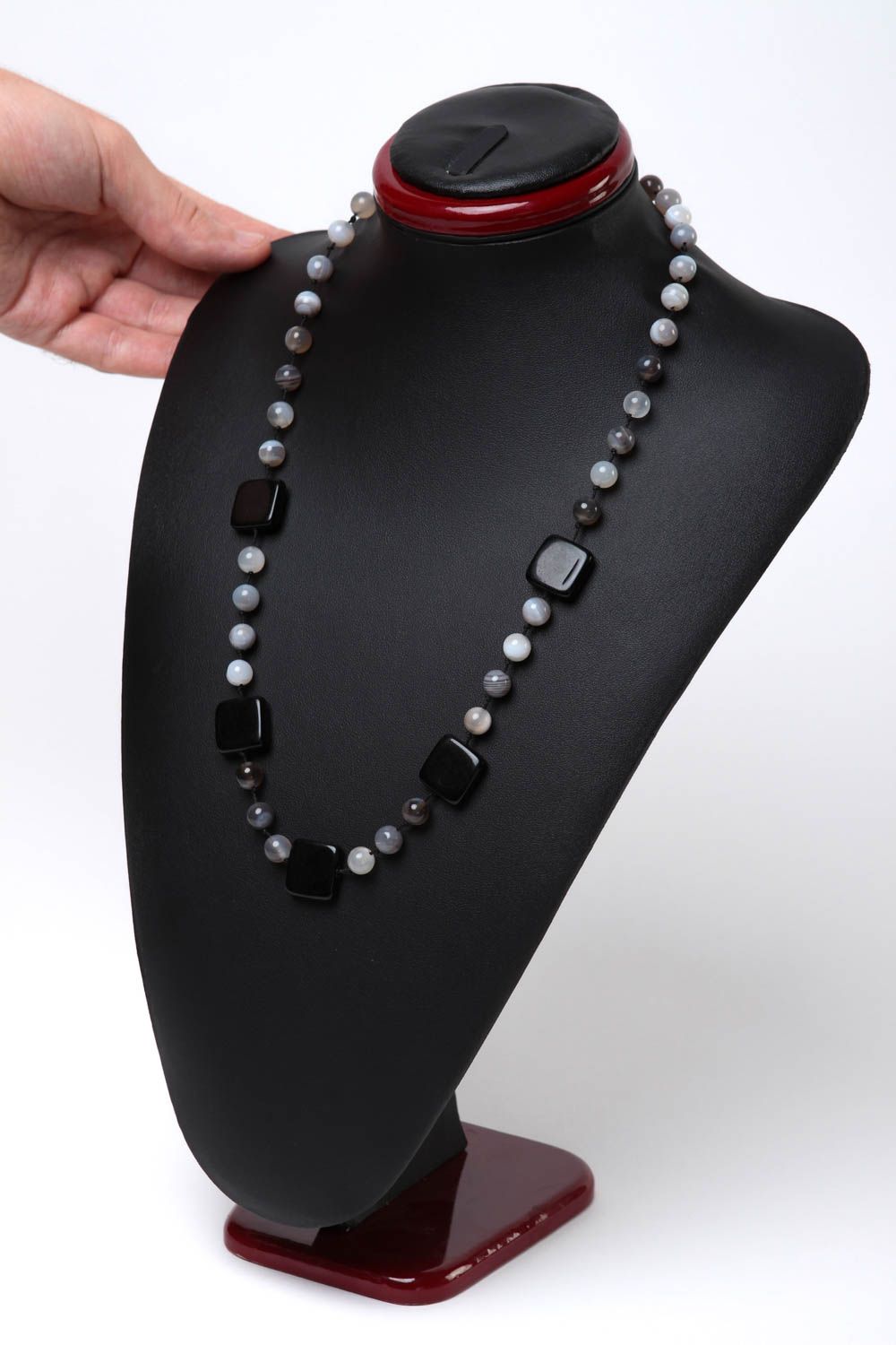 Collar artesanal de piedra natural de ágata bisutería de moda regalo para mujer foto 5
