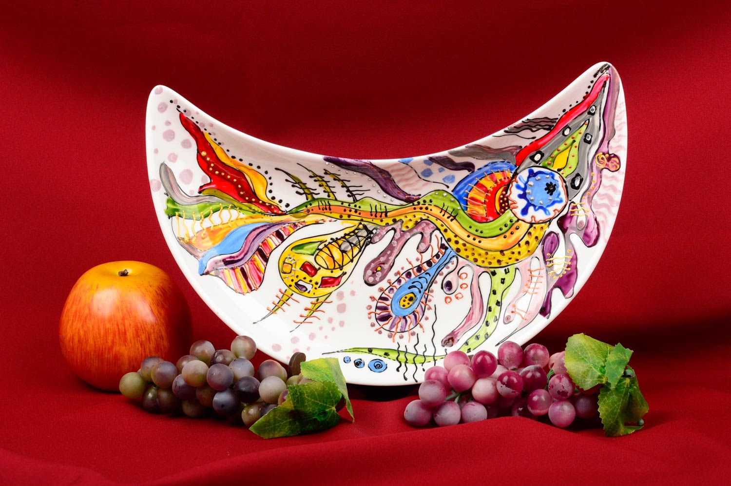 Handmade decorative plate unusual glass ware designer beautiful plate photo 1