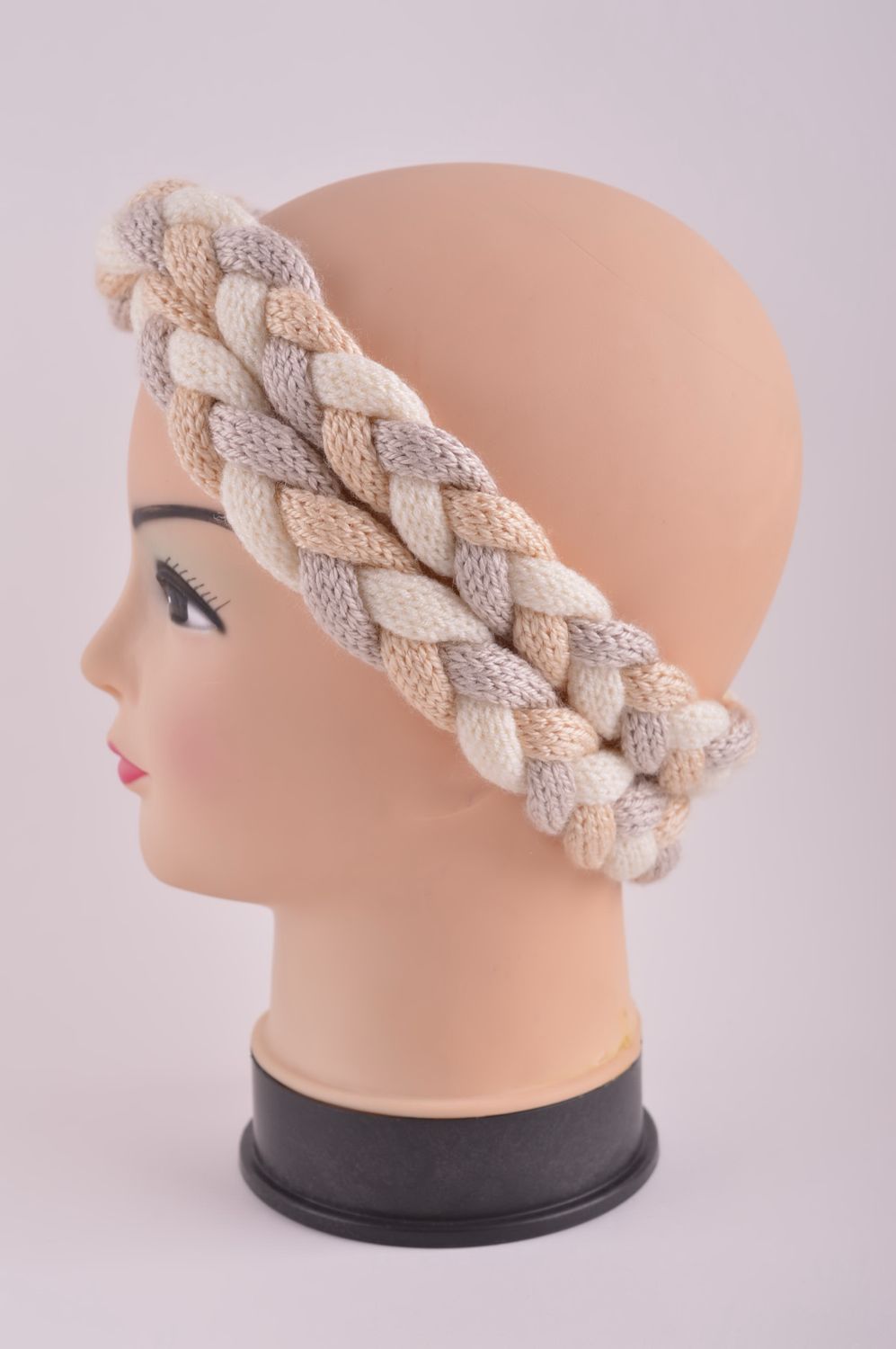 Handmade light designer headband winter warm headband stylish accessory photo 3