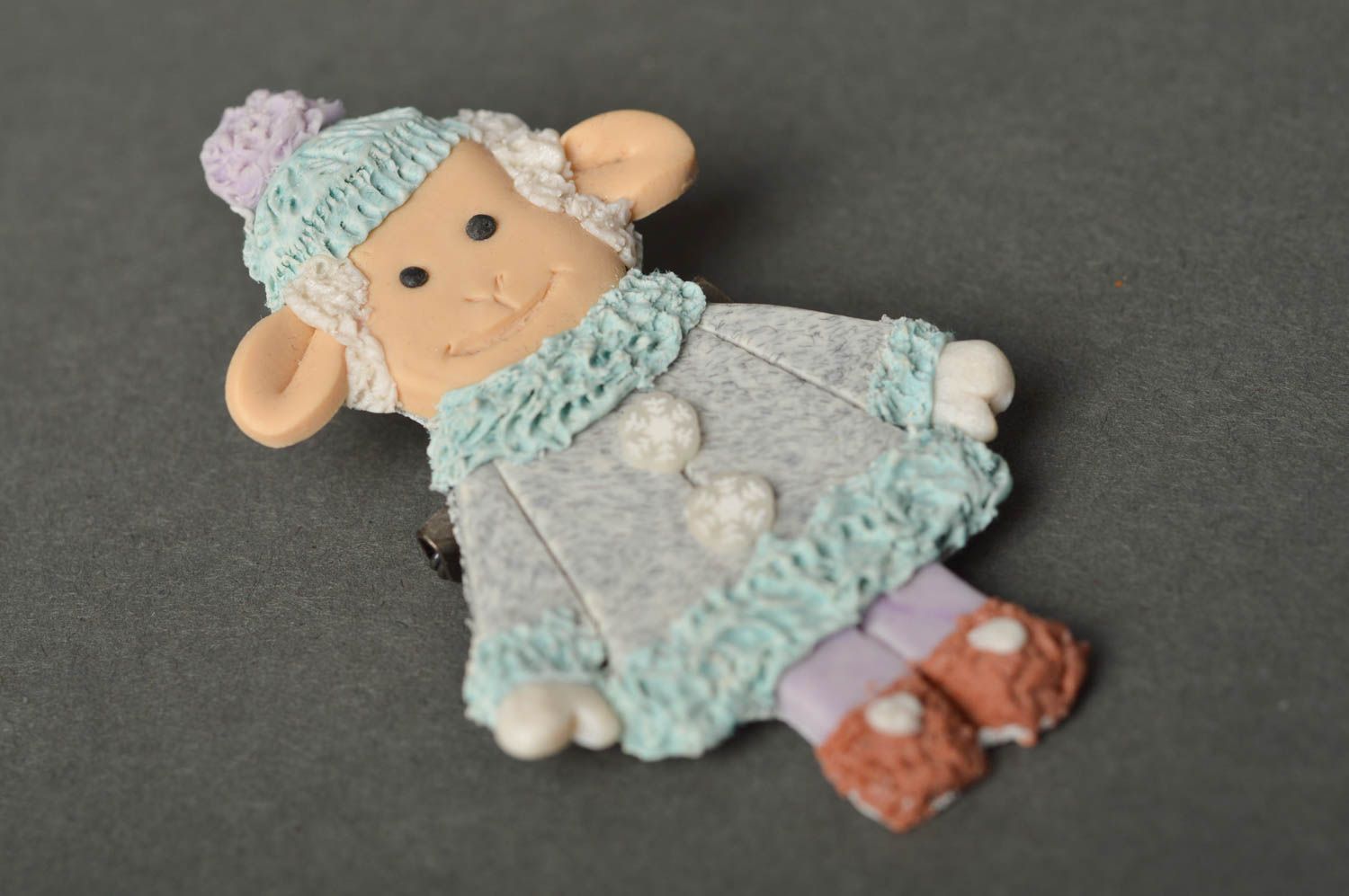 Broche animal faite main Accessoire femme mouton original Petit cadeau photo 1