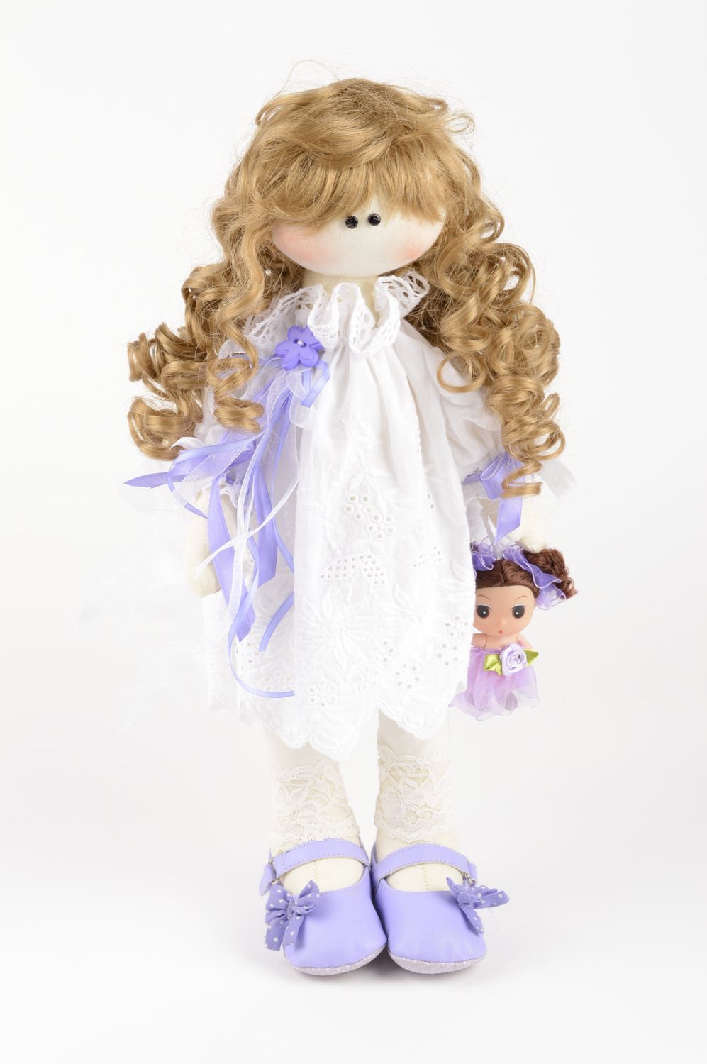 Льняная кукла ручной работы мягкая кукла для девочки кукла из ткани натуральной фото 2