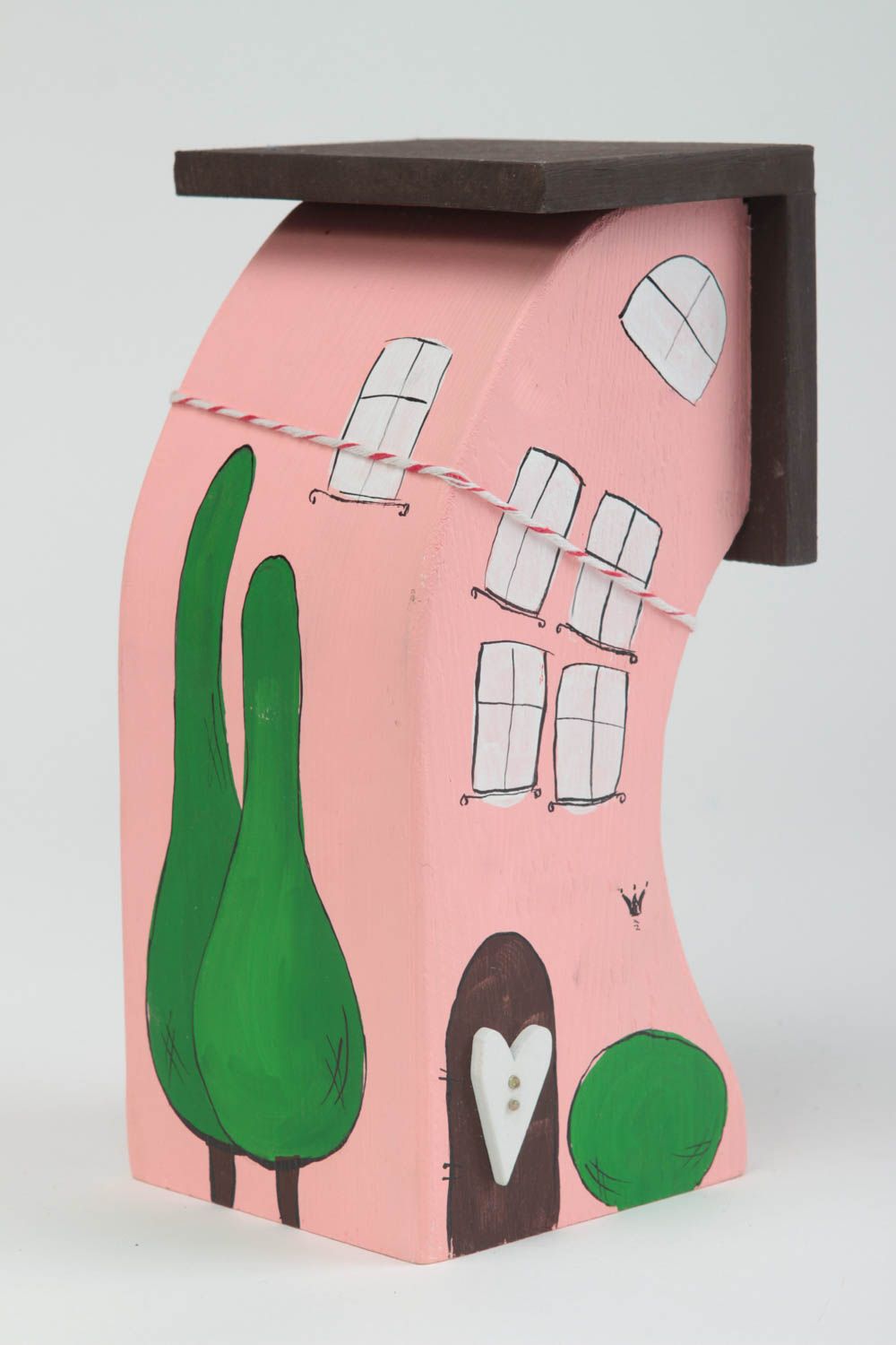 Figura artesanal con forma de casa hermosa regalo original decoración de hogar foto 2