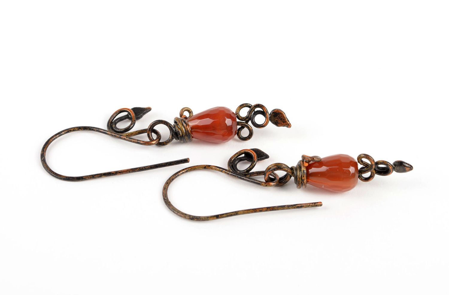 Handmade earrings copper earrings designer jewelry unusual accessory gift ideas photo 2