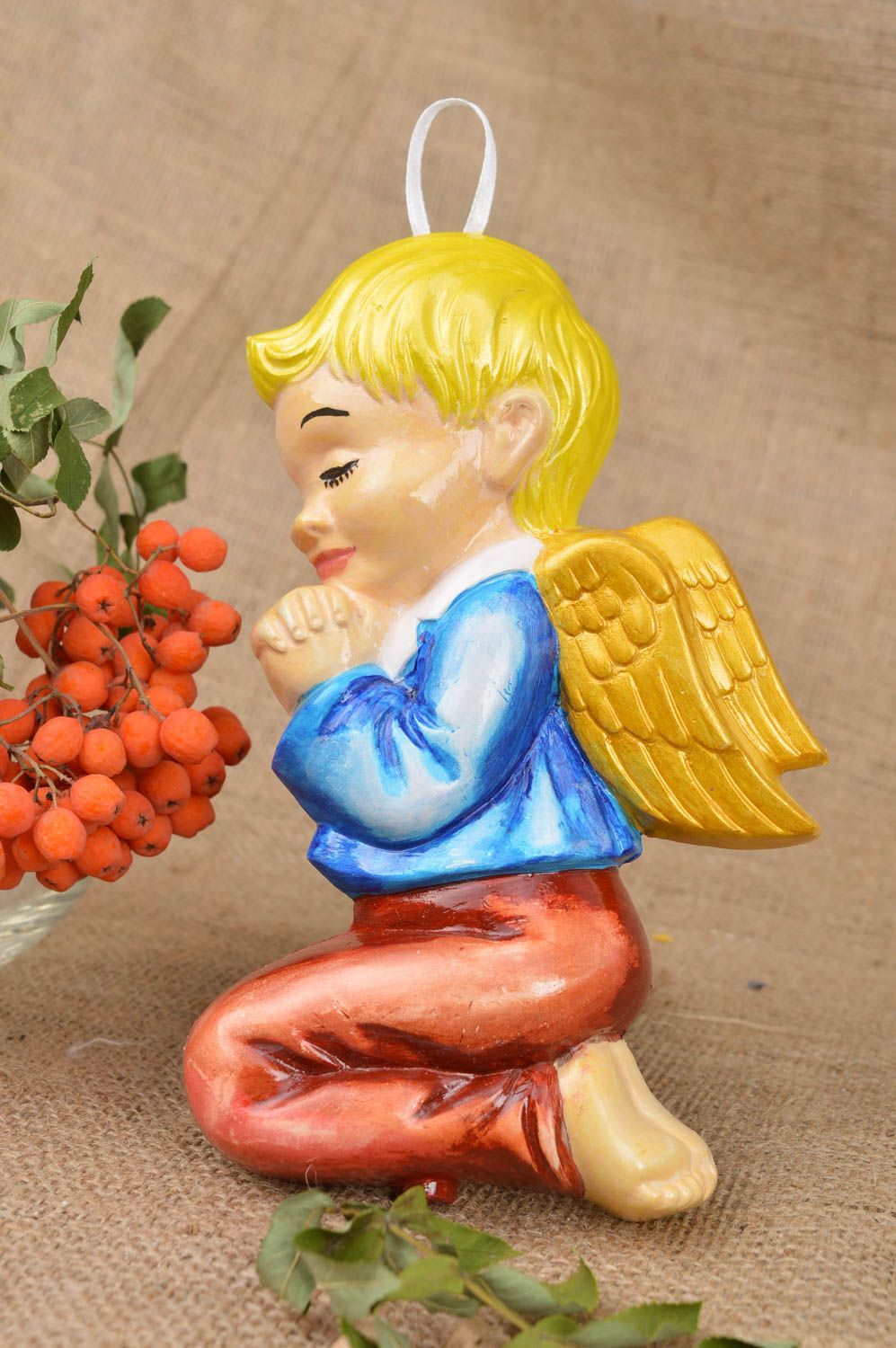 Figura de decoración artesanal elemento decorativo regalo original Niño ángel foto 1