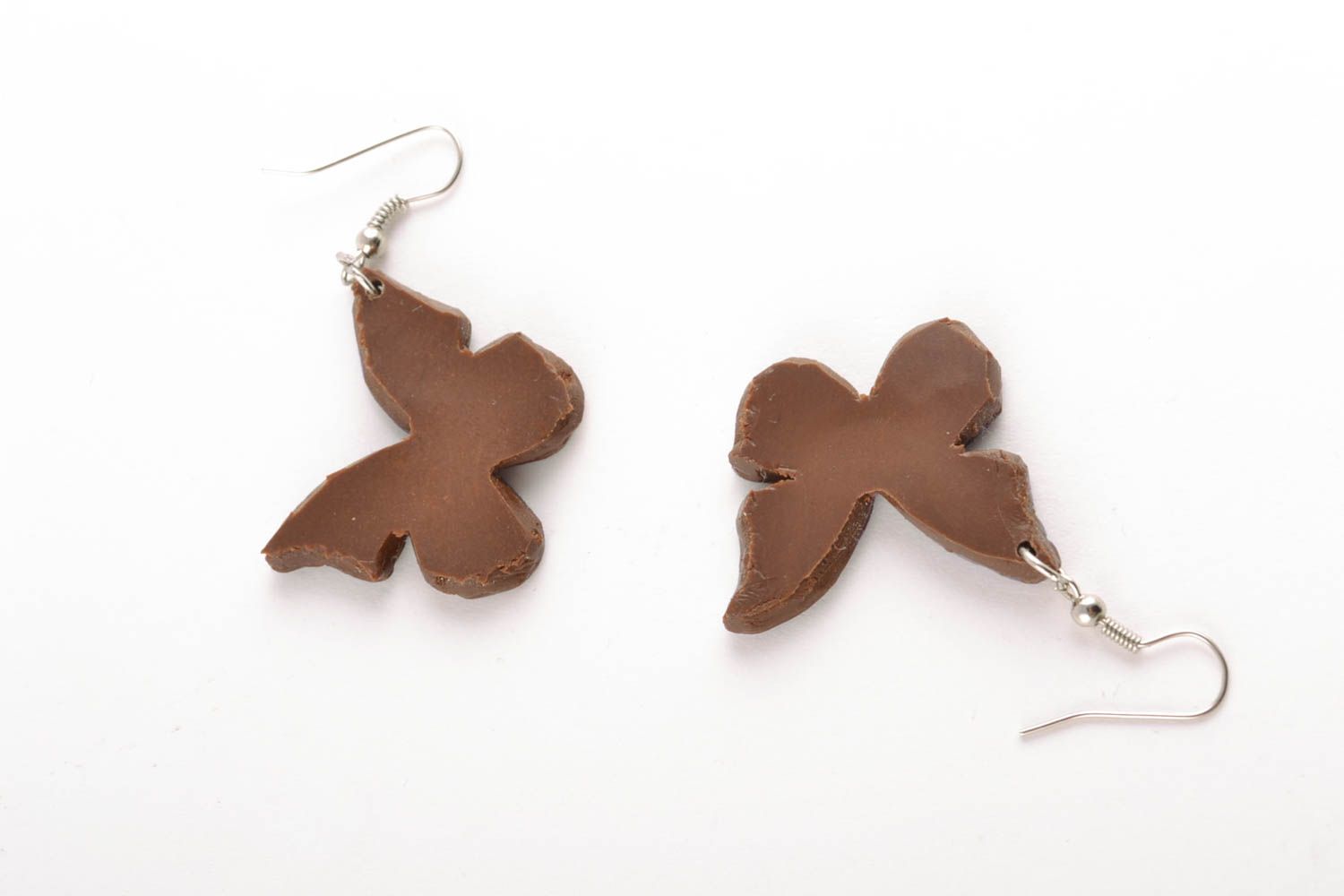 Polymer clay earrings in the shape of butterflies photo 4