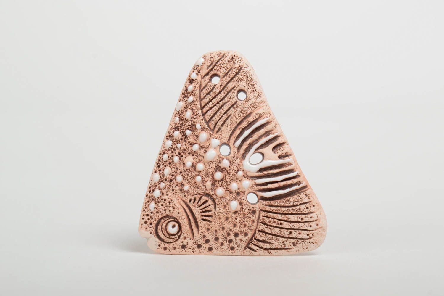 Ton Anhänger Rohling Fourniture für Halsschmuck aus Ton in Form Fisch handmade foto 2