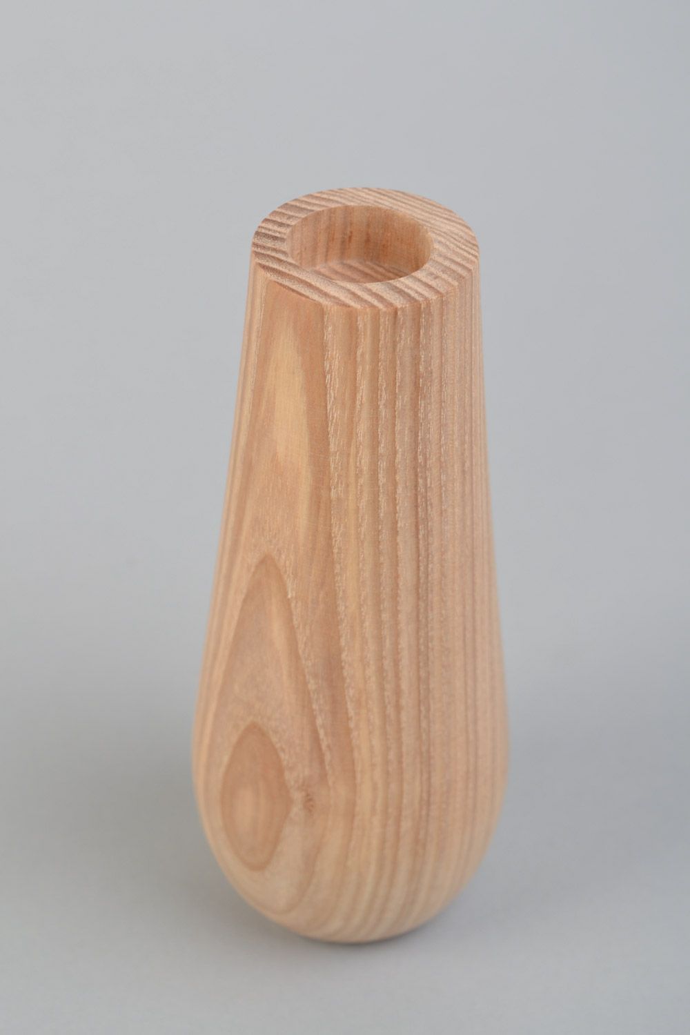 Candelero artesanal de madera de arce para una vela con diámetro de 2 cm foto 4
