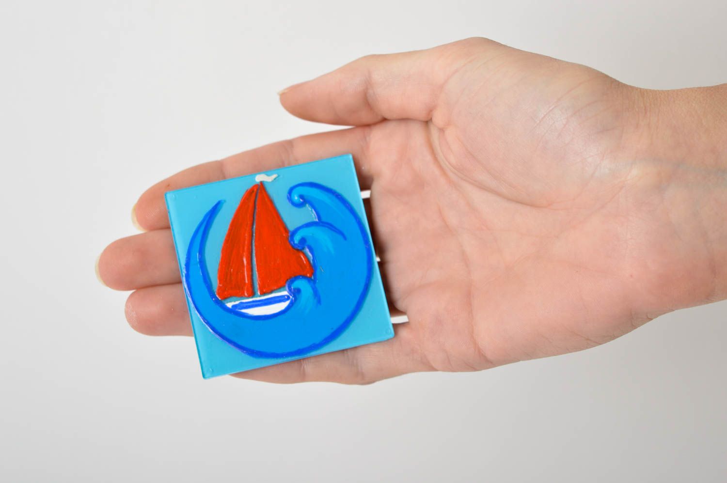 Handmade Magnet für Kühlschrank Designer Geschenk Deko Idee Haus Segelboot  foto 5
