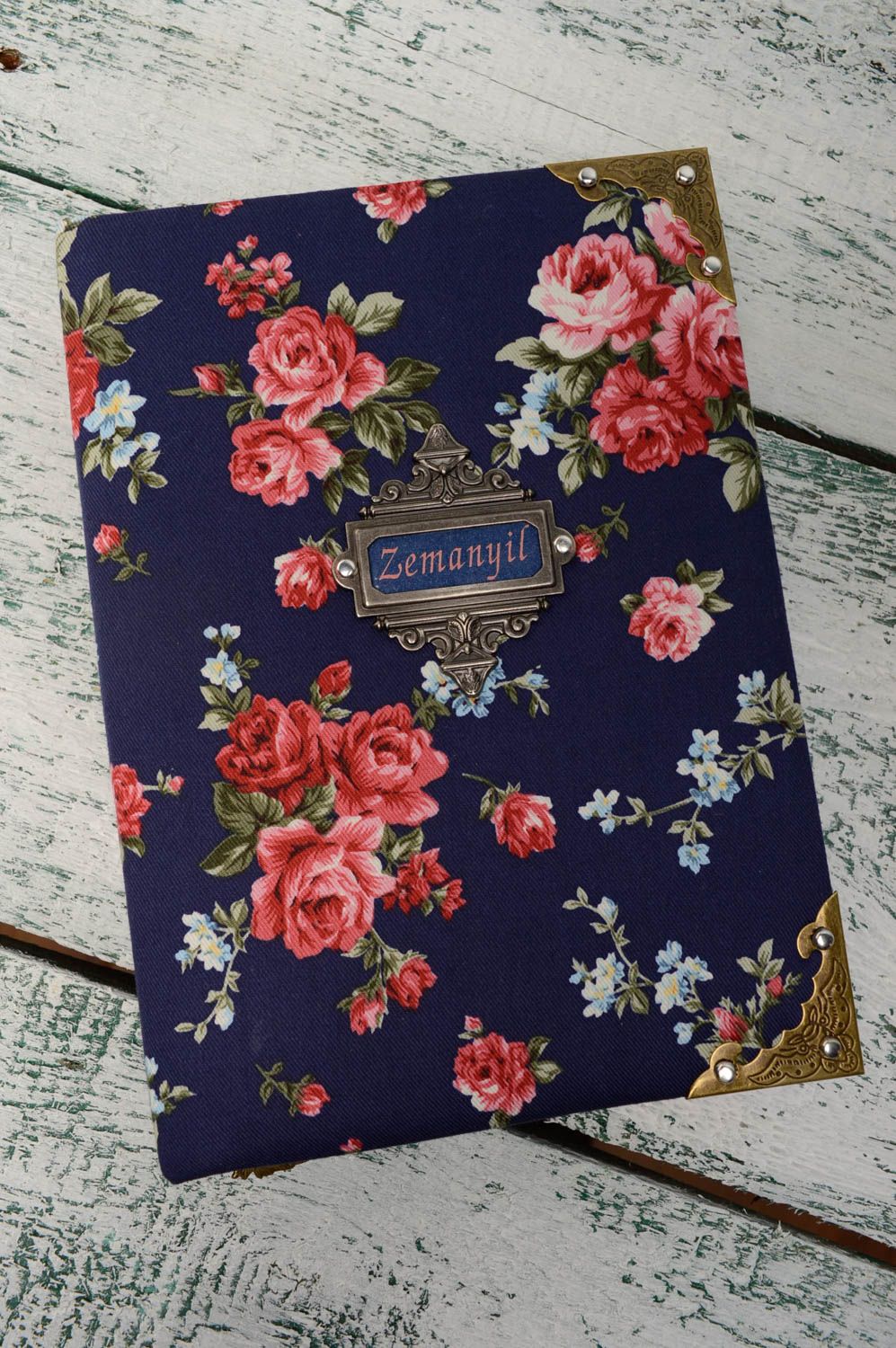 Soft cover notebook with flower print photo 1