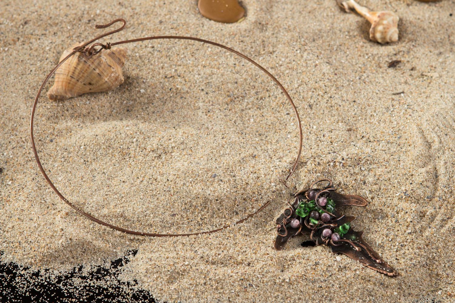 Unusual handmade metal necklace metal pendant beautiful jewellery gifts for her photo 1