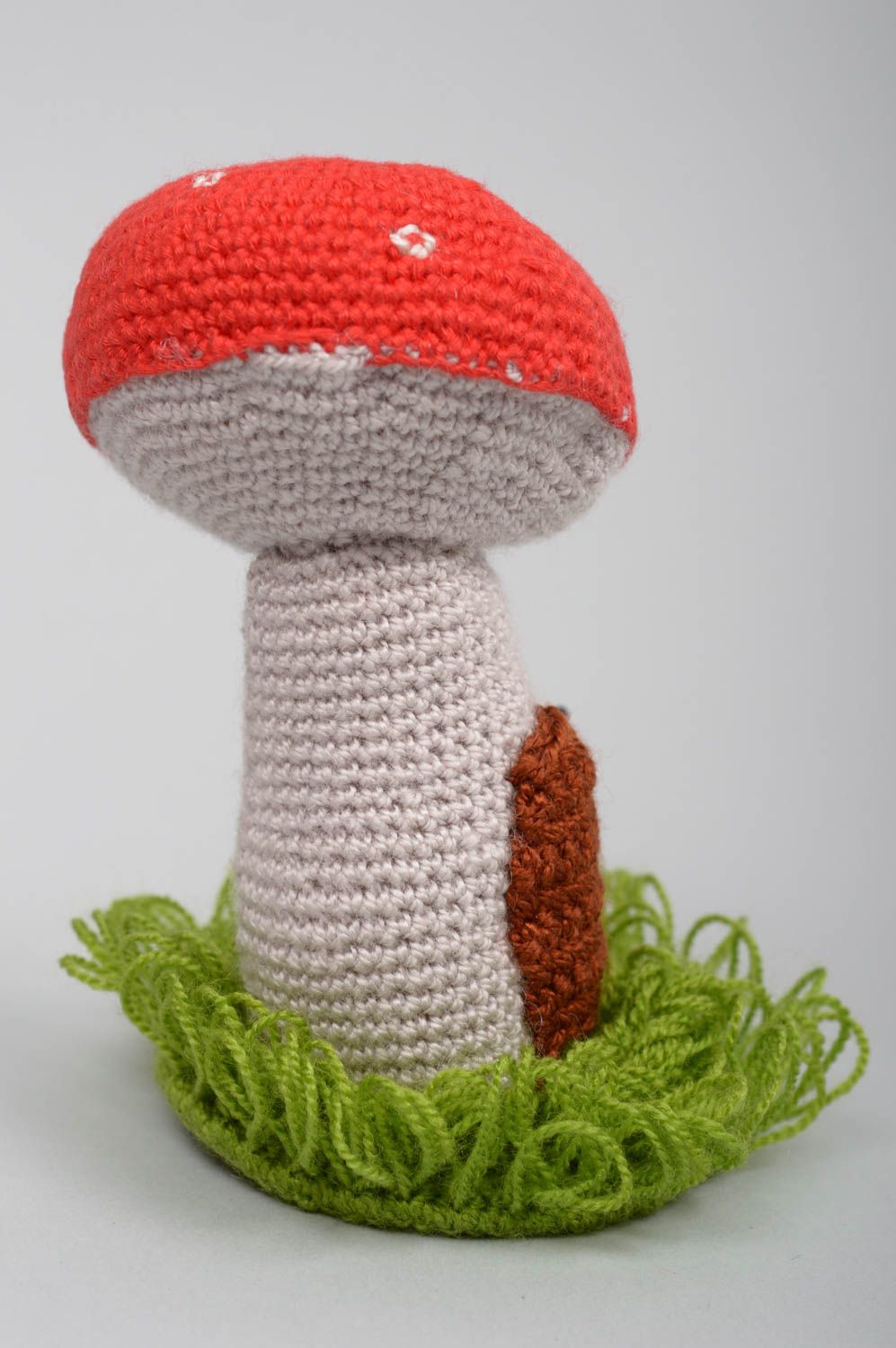 Peluche champignon faite main Jouet tricot au crochet Cadeau pour enfant photo 2