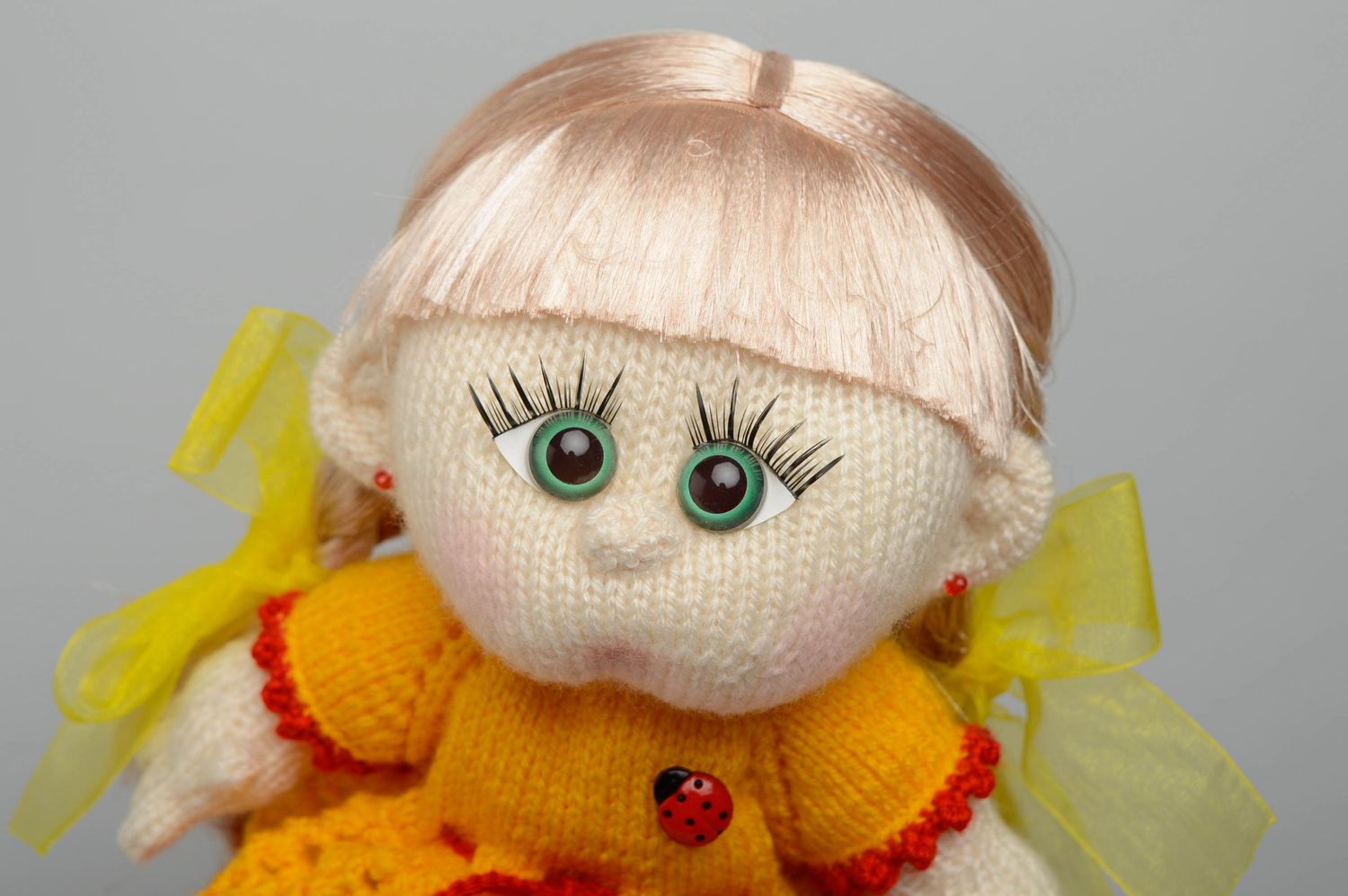 Handmade knit toy Girl photo 2