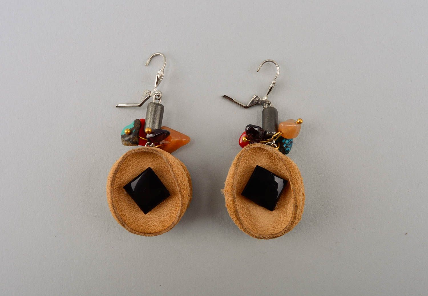 Unique earrings handcrafted jewelry leather goods women accessories cool gifts photo 5