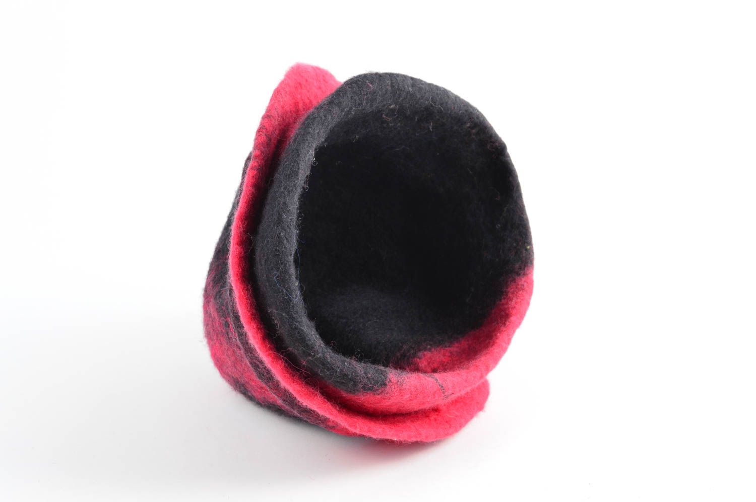 Handmade designer woolen cap unusual winter headwear beautiful red hat photo 3