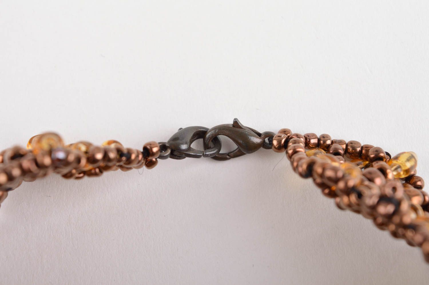 Бисерное украшение ручной работы браслет из бисера широкий браслет коричневый фото 5