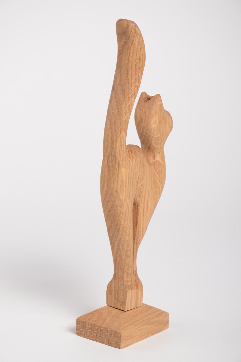 Статуэтка из дерева ручной работы кошка фигура из дерева сувенир из дерева фото 3