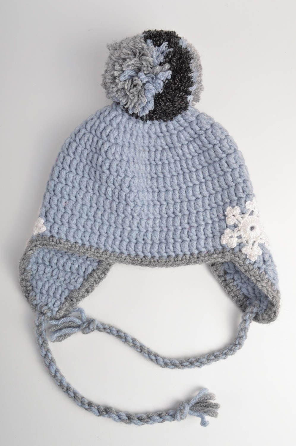 Handmade cute crocheted cap woolen children accessory warm cap for kids photo 3