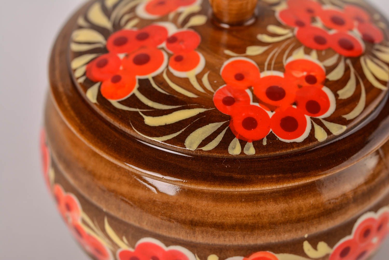 Солонка ручной работы деревянная солонка с росписью красивая дизайнерская посуда фото 4