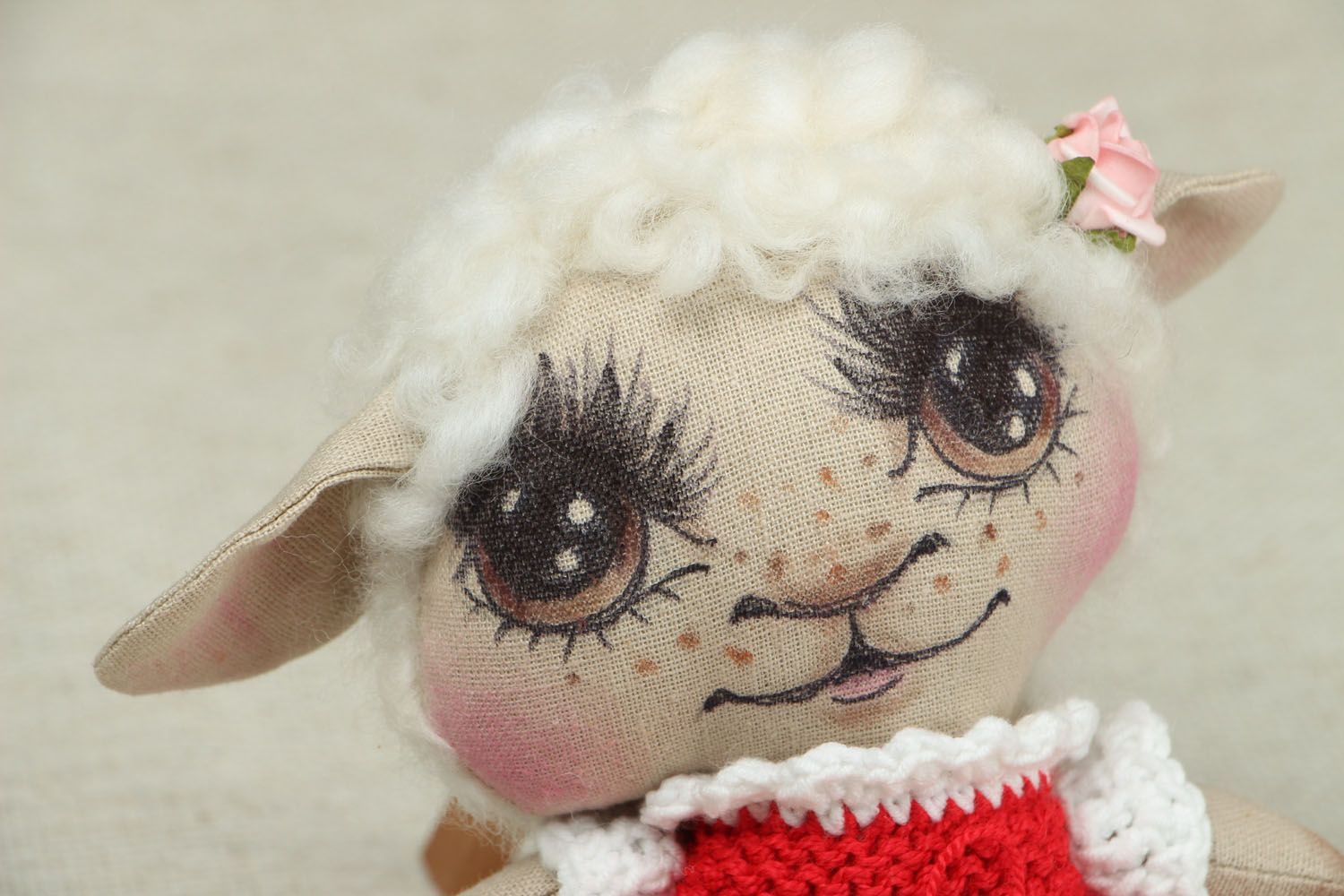 Текстильная игрушка овечка фото 2