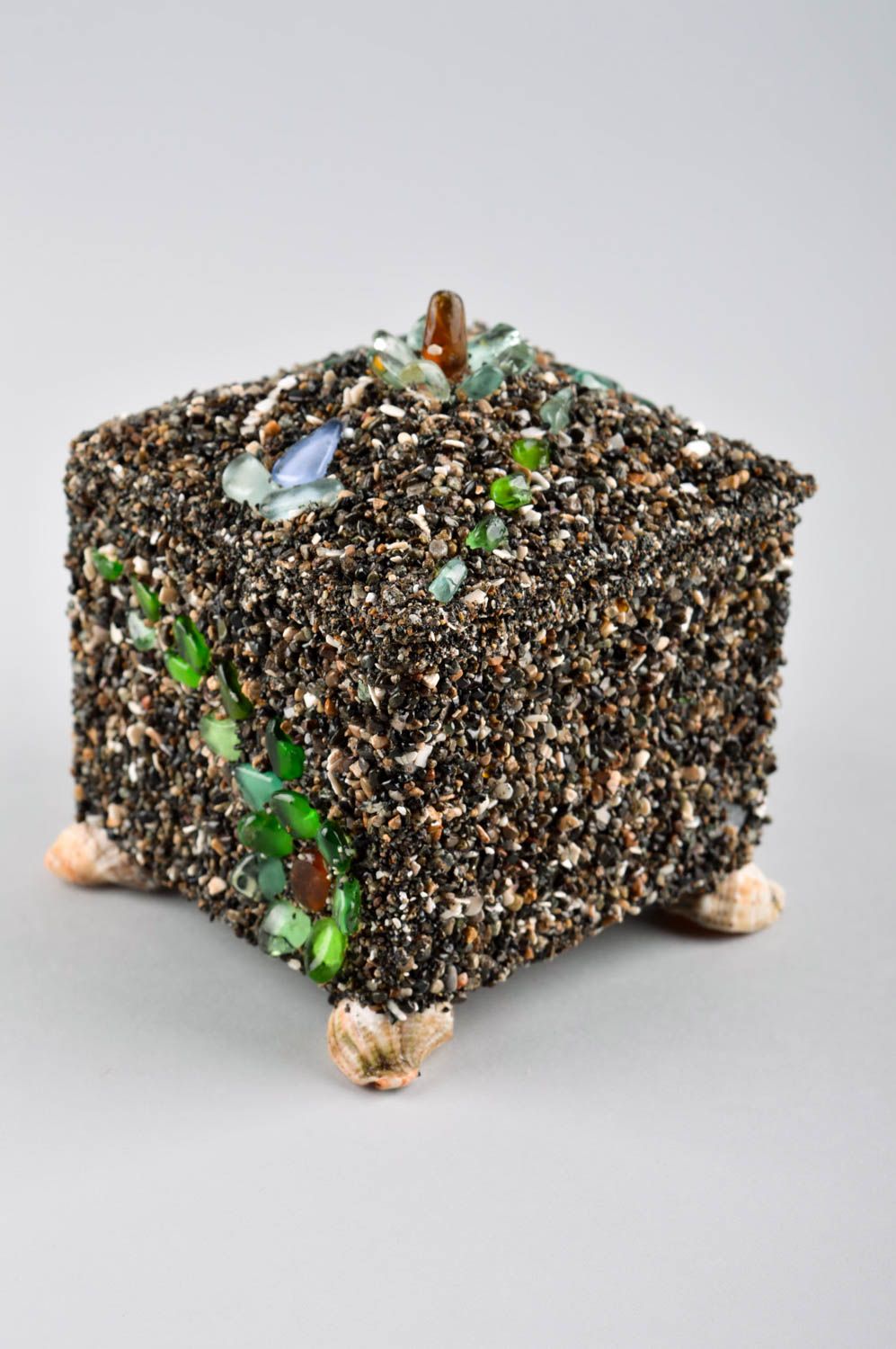 Handmade square jewelry box cool decorative table box beautiful sea present photo 5