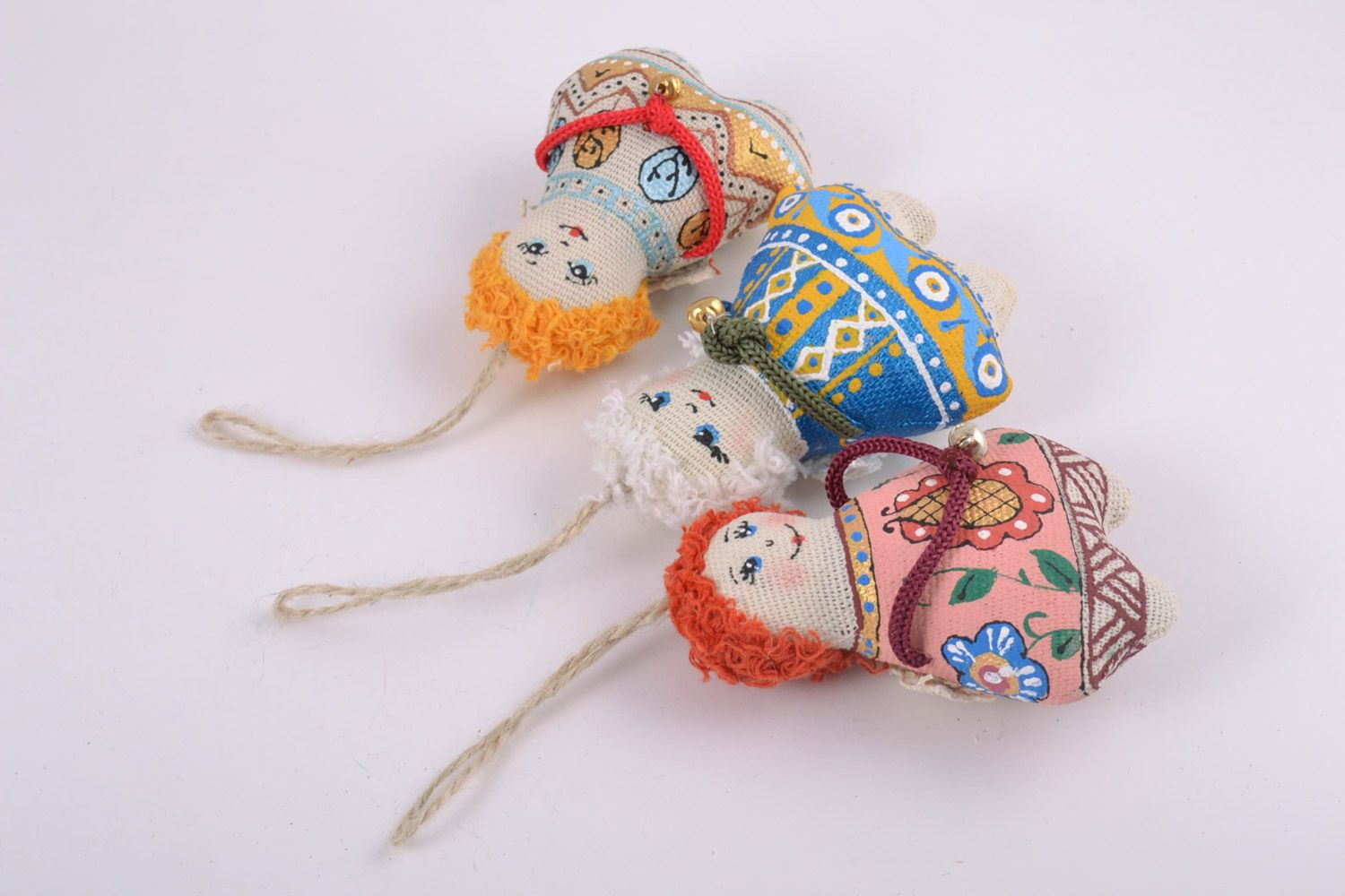 Set of handmade flavored fabric soft interior pendants 3 pieces Angels photo 2