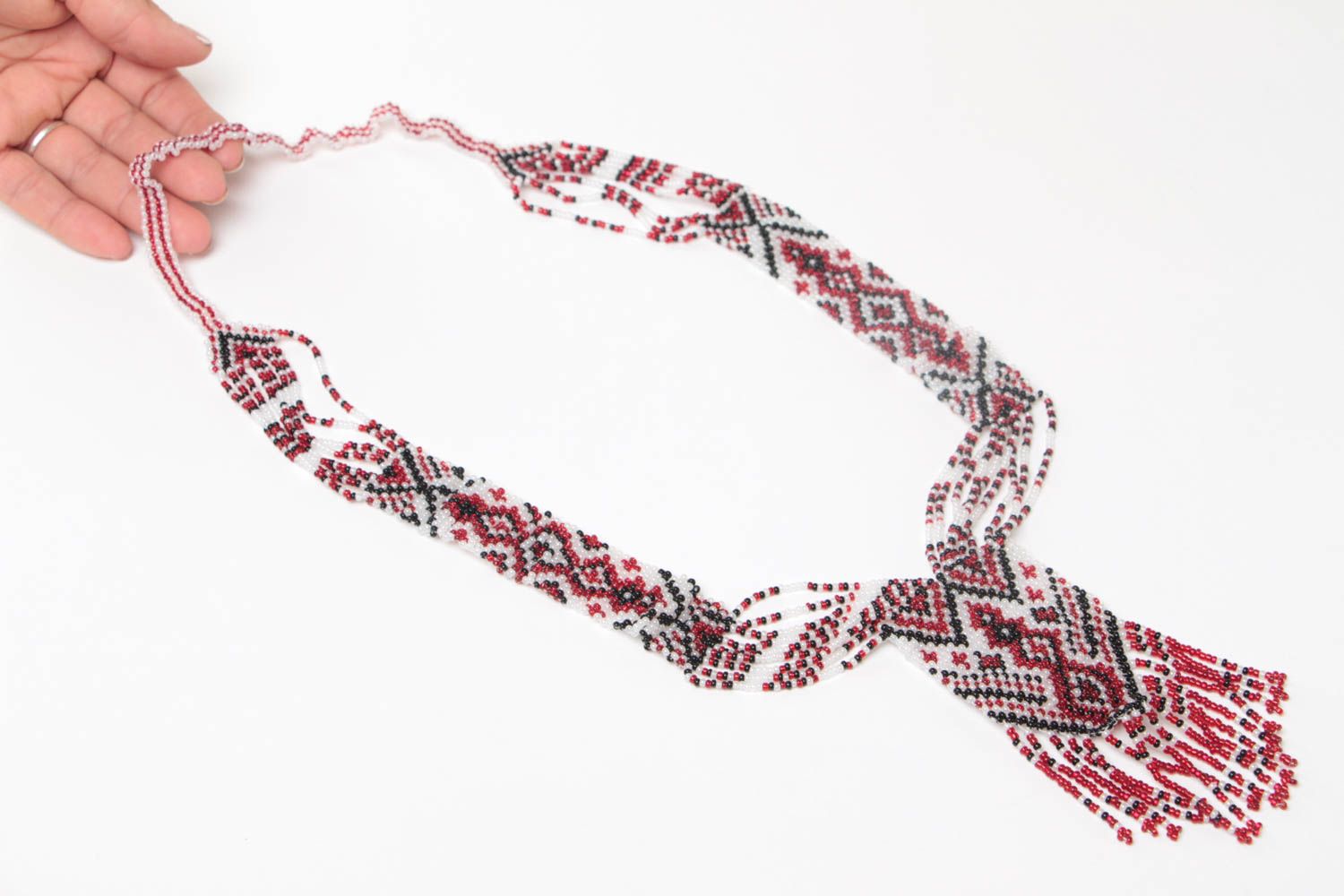 Beautiful women's handmade designer beaded necklace gerdan in ethnic style photo 5