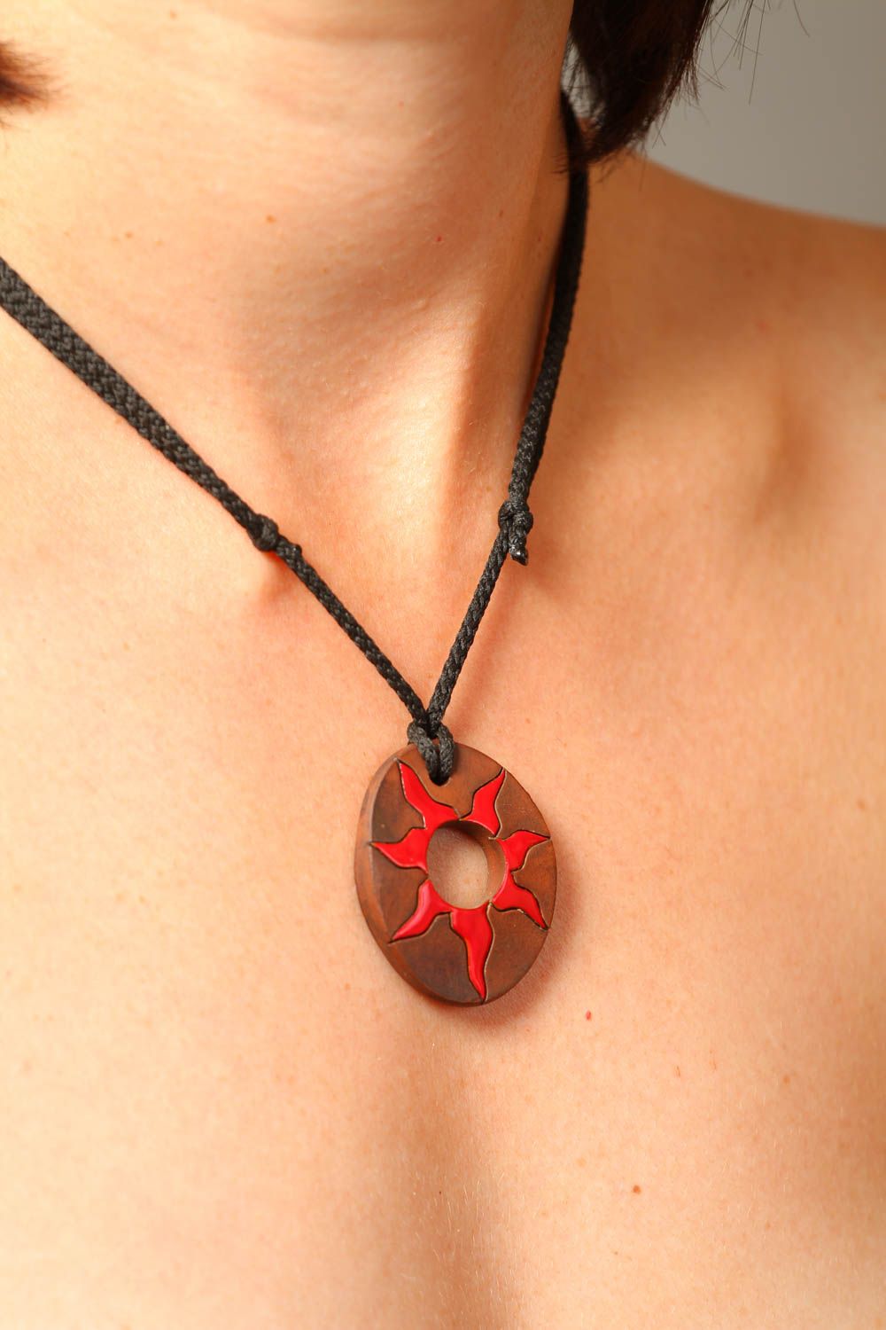 Handmade pendant designer accessory gift ideas unusual pendant clay jewelry photo 5